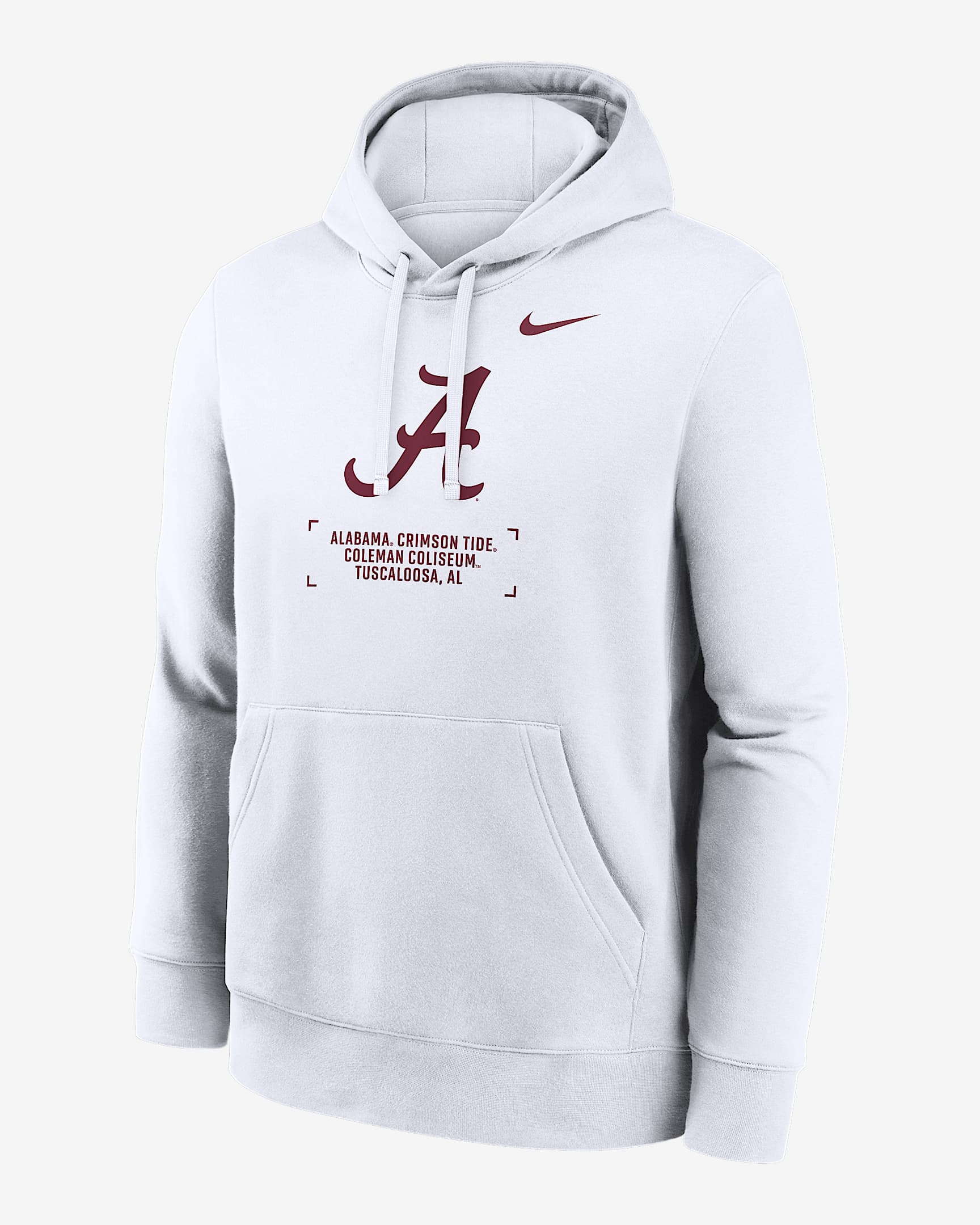 Alabama Club Basketball 2-Hit Men's Nike College Pullover Hoodie - White