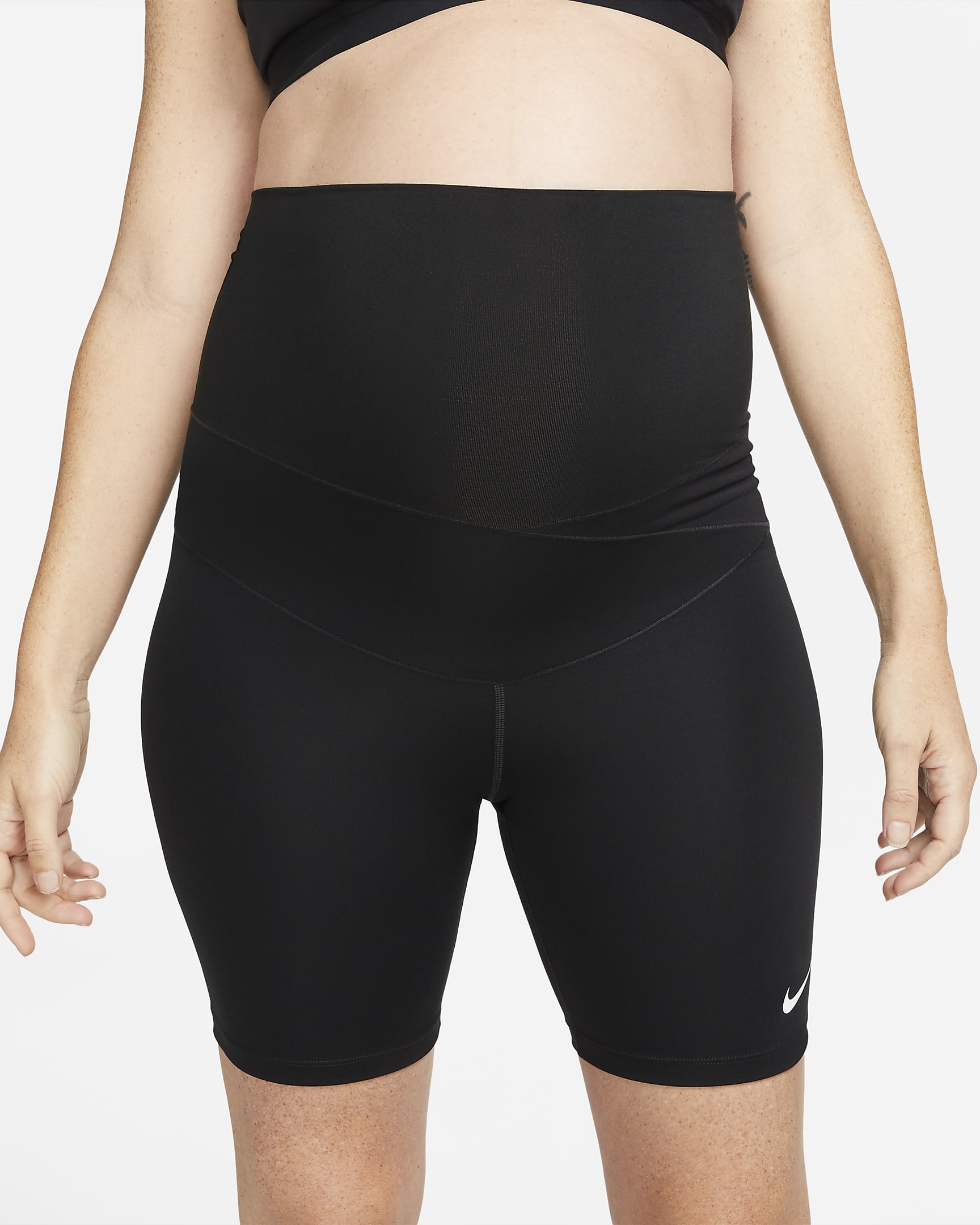 Nike One (M) sykkelshorts til dame (18 cm) (mammaklær) - Svart/Hvit