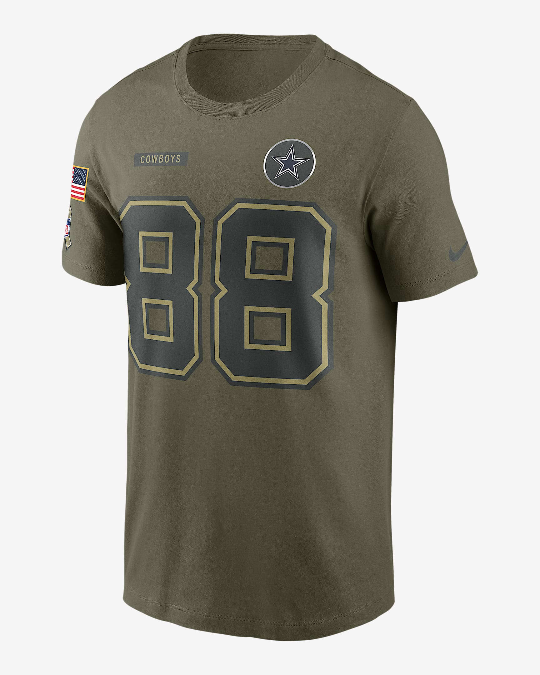 CeeDee Lamb Dallas Cowboys Salute To Service Men’s Nike NFL T-Shirt - Olive