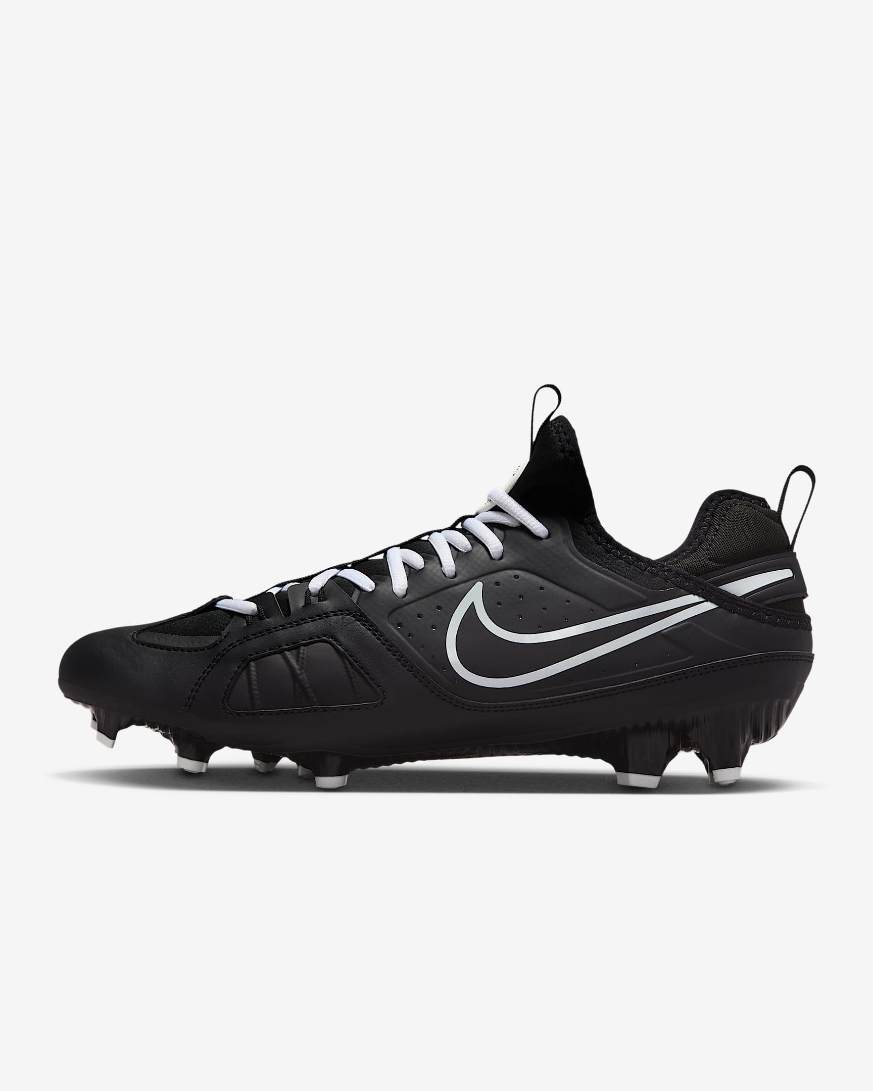 Nike Huarache 9 Varsity LAX Lacrosse Cleats - Black/White/White