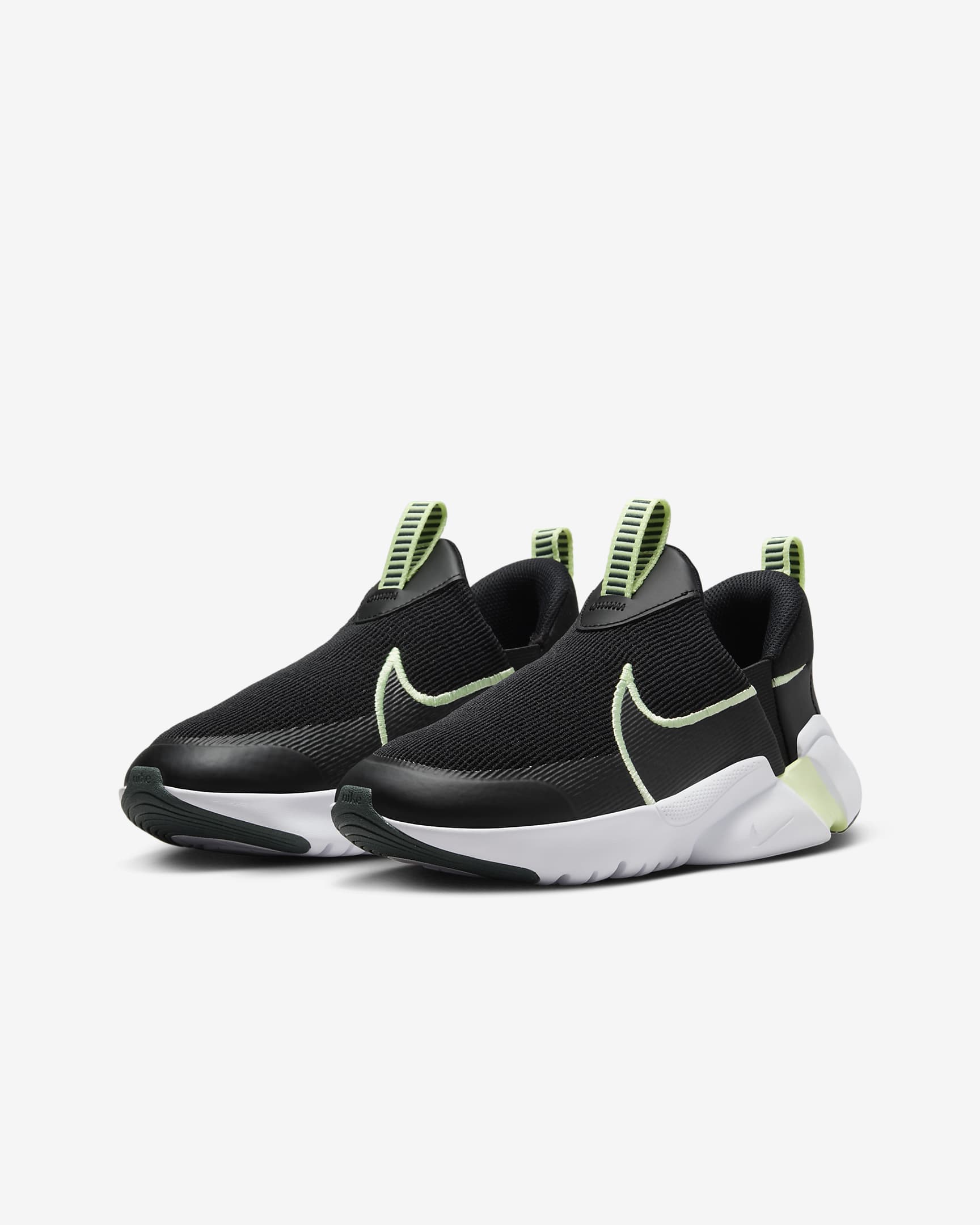 Tenis de correr para niños grandes Nike Flex Plus 2 - Negro/Verde vintage/Blanco/Voltio ligero