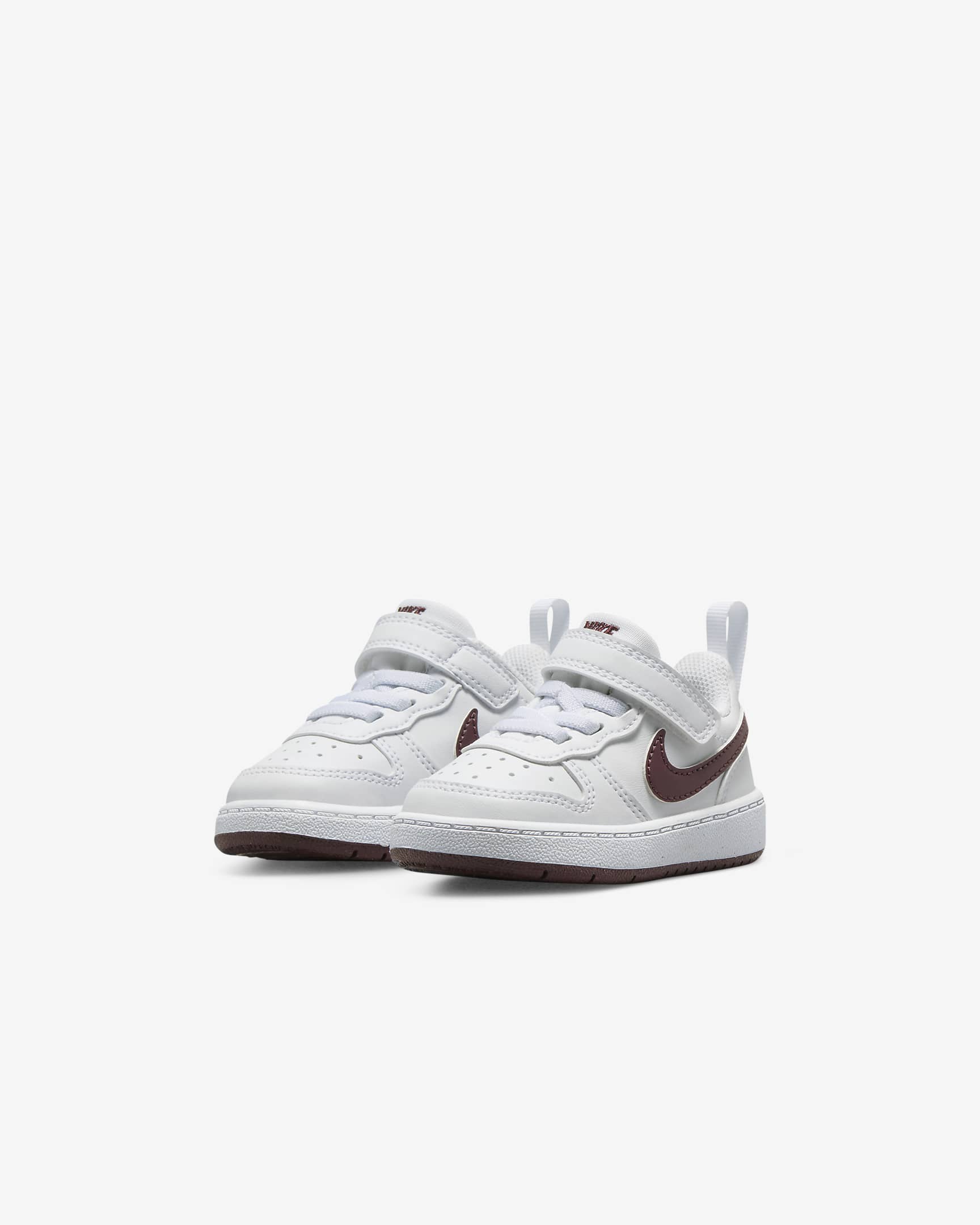 Nike Court Borough Low Recraft Baby/Toddler Shoes - White/Burgundy Crush