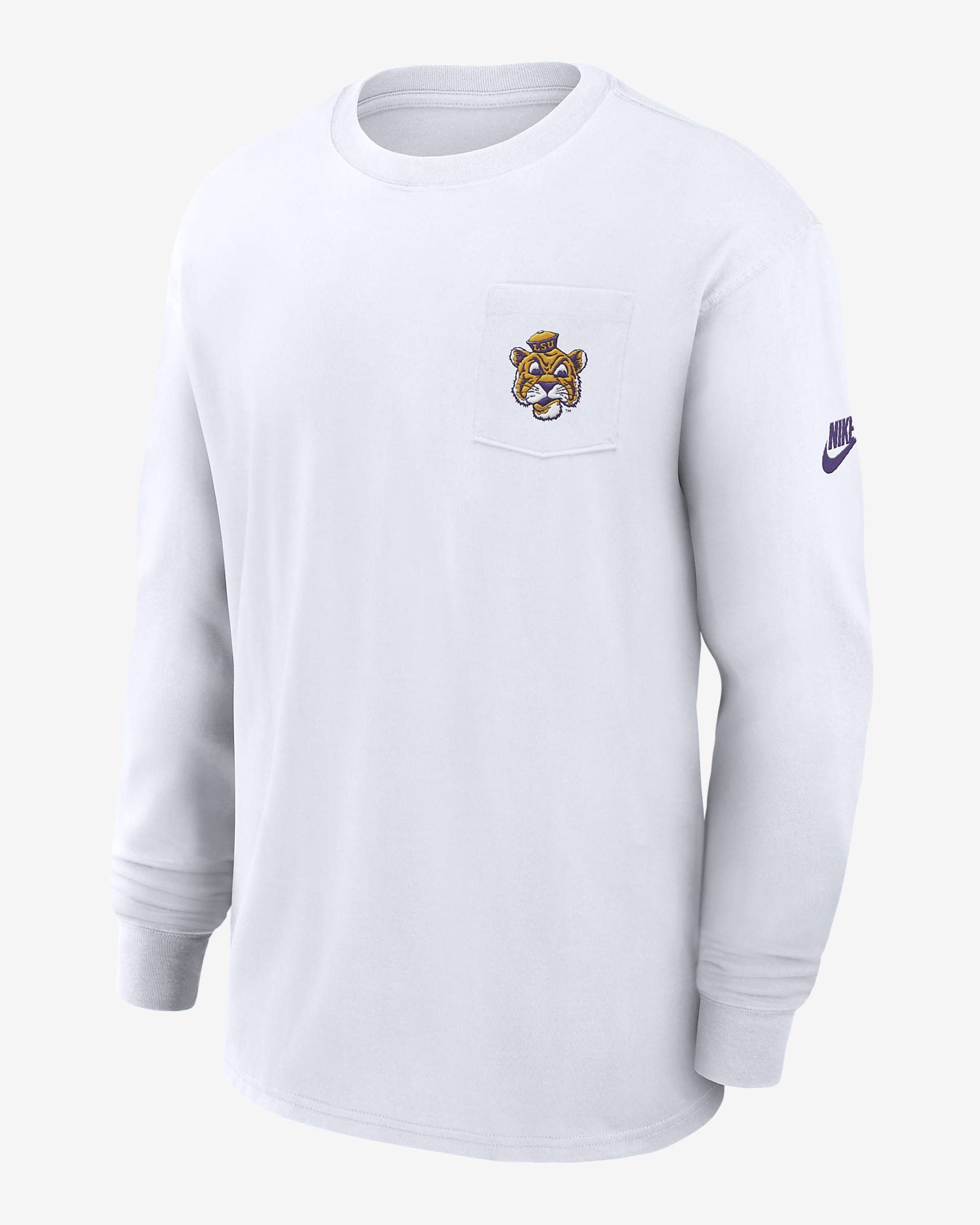 LSU Tigers Legacy Max90 Pocket Men's Nike College Long-Sleeve T-Shirt - White