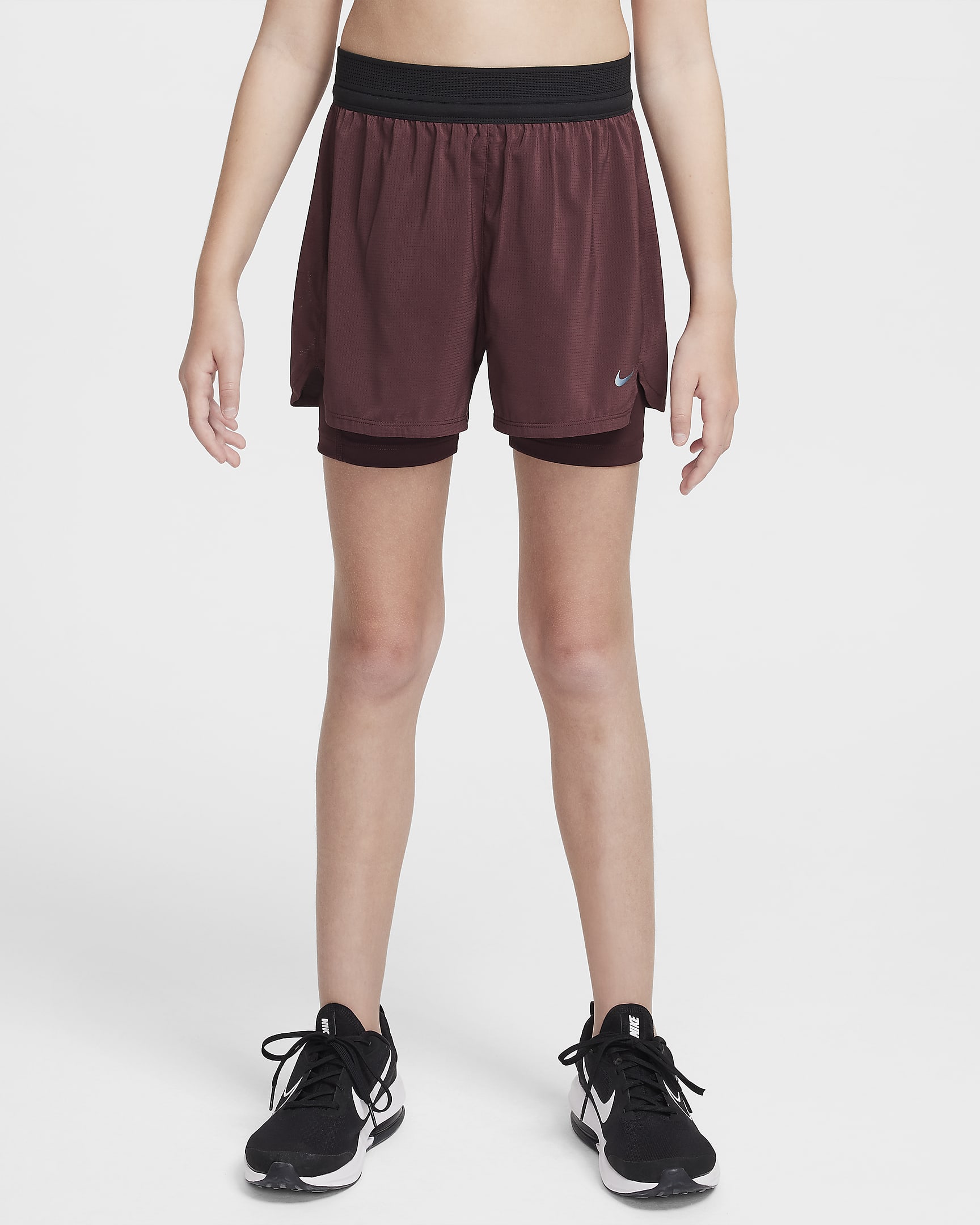 Nike Dri-FIT ADV shorts voor meisjes - Burgundy Crush/Burgundy Crush/Zwart