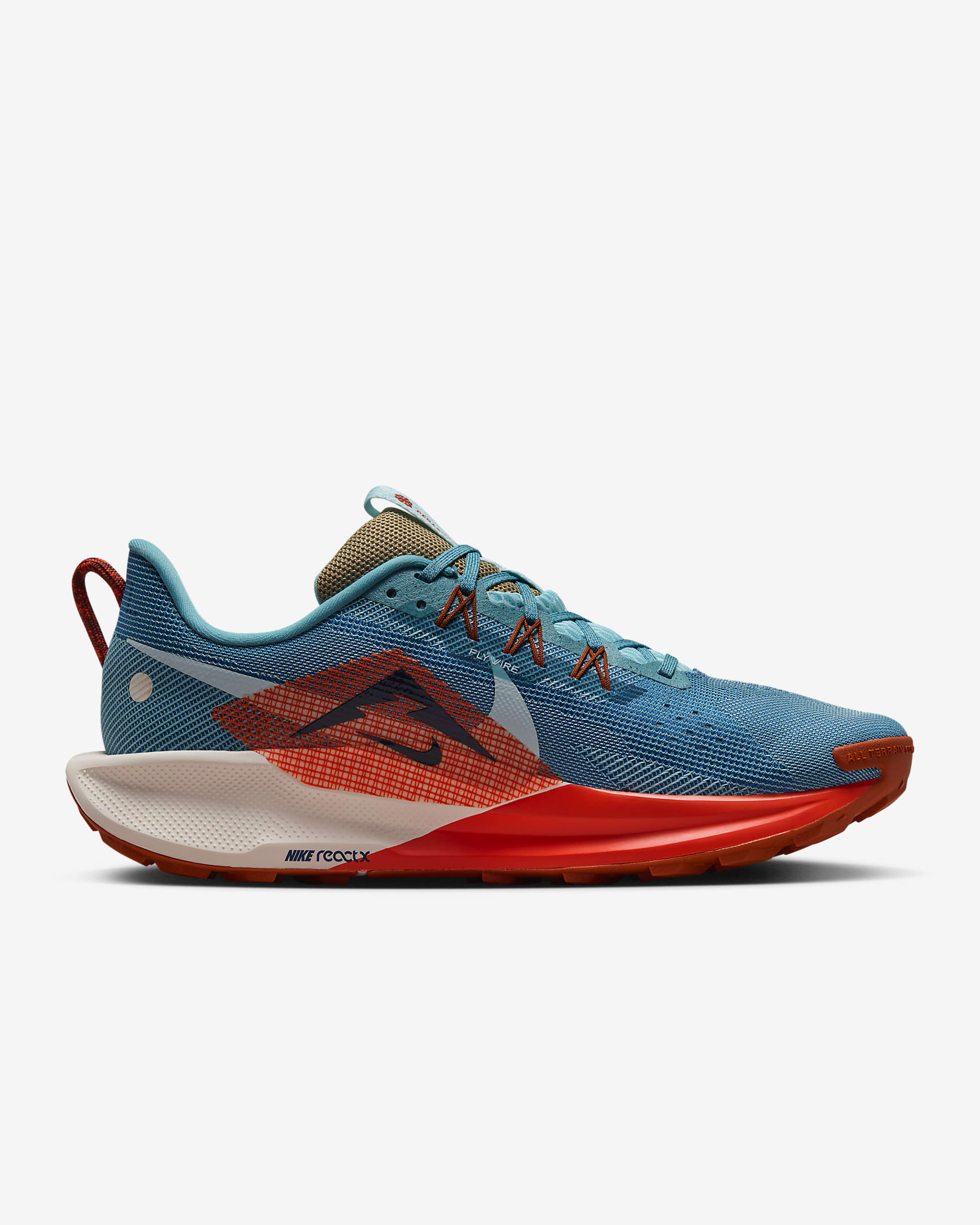 Chaussure de trail Nike Pegasus Trail 5 pour homme - Denim Turquoise/Glacier Blue/Vintage Coral/Midnight Navy