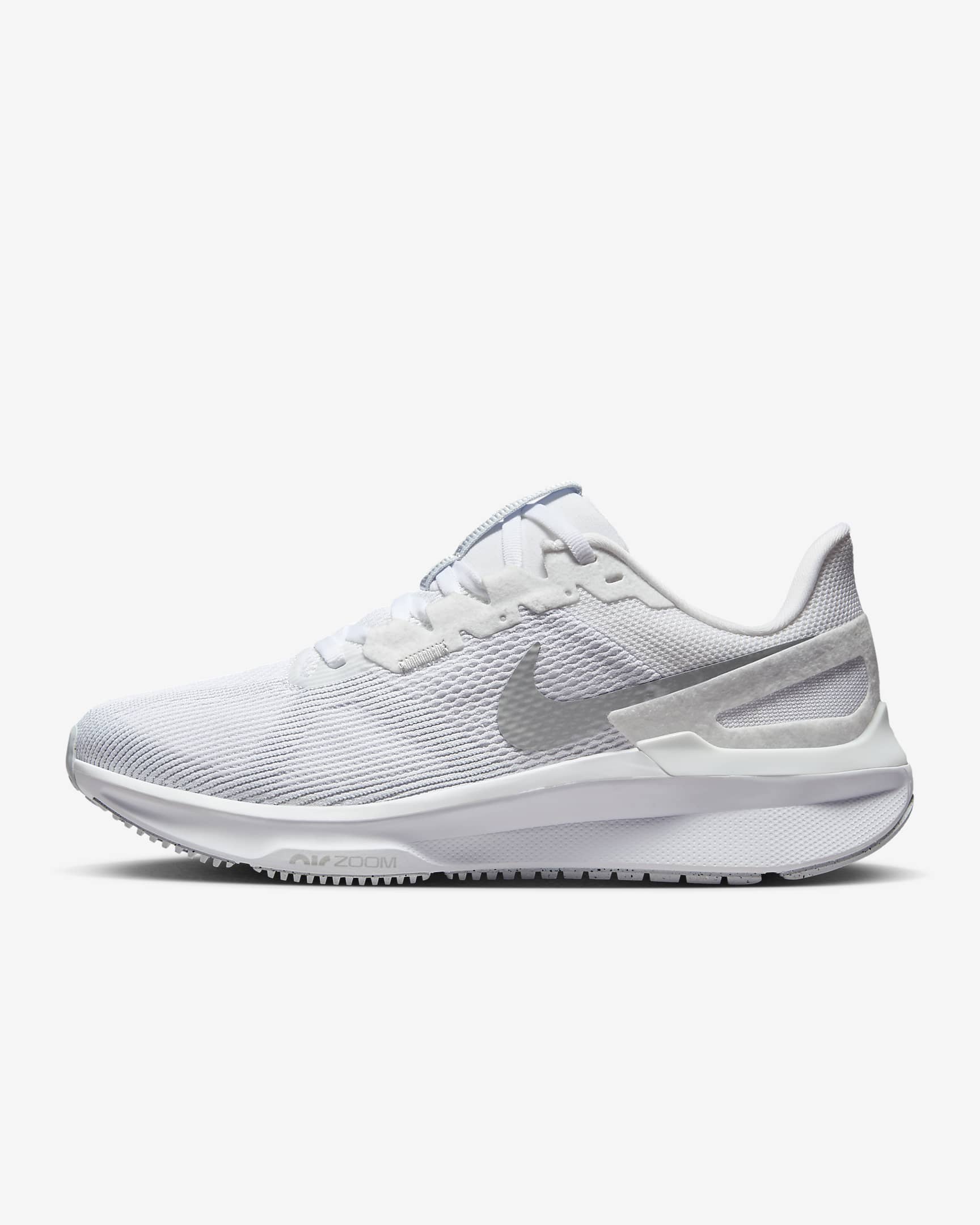 Nike Structure 25 Women's Road Running Shoes (Extra Wide) - White/Pure Platinum/Metallic Silver