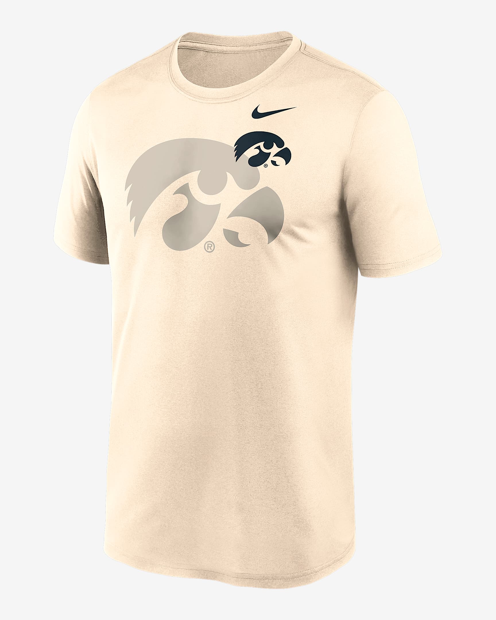 Iowa Campus Legend Shadow Logo Men's Nike Dri-FIT College T-Shirt - Natural