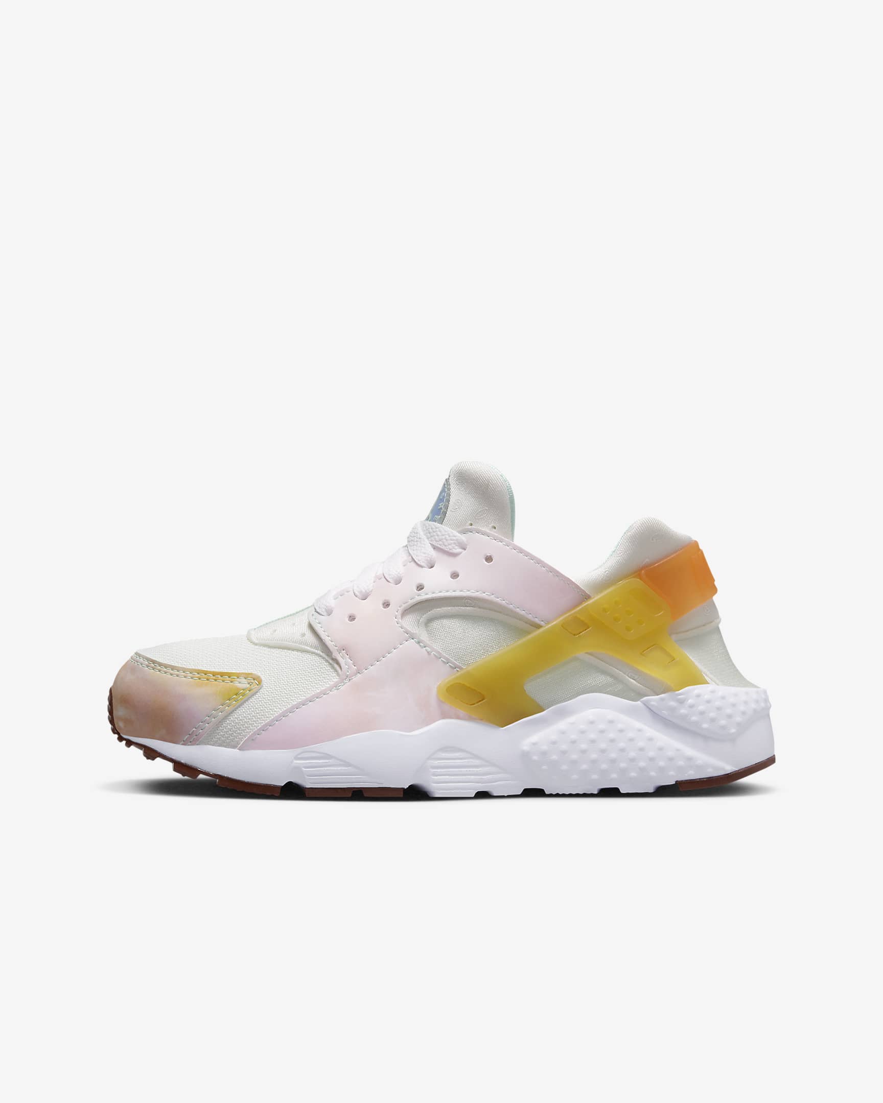 Nike Huarache Run Older Kids' (Boys') Shoes - Sail/White/Safety Orange/Topaz Gold