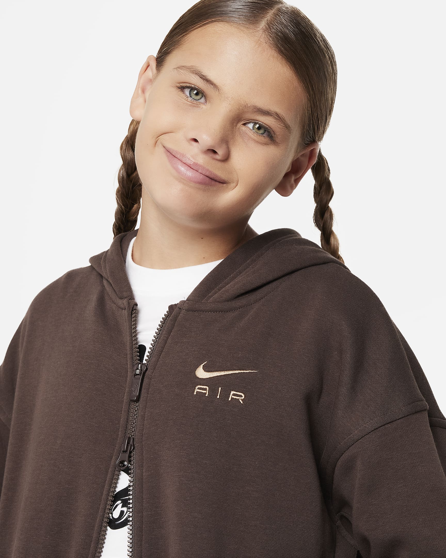 Nike Air Club Fleece Older Kids' (Girls') Oversized Full-Zip Hoodie ...