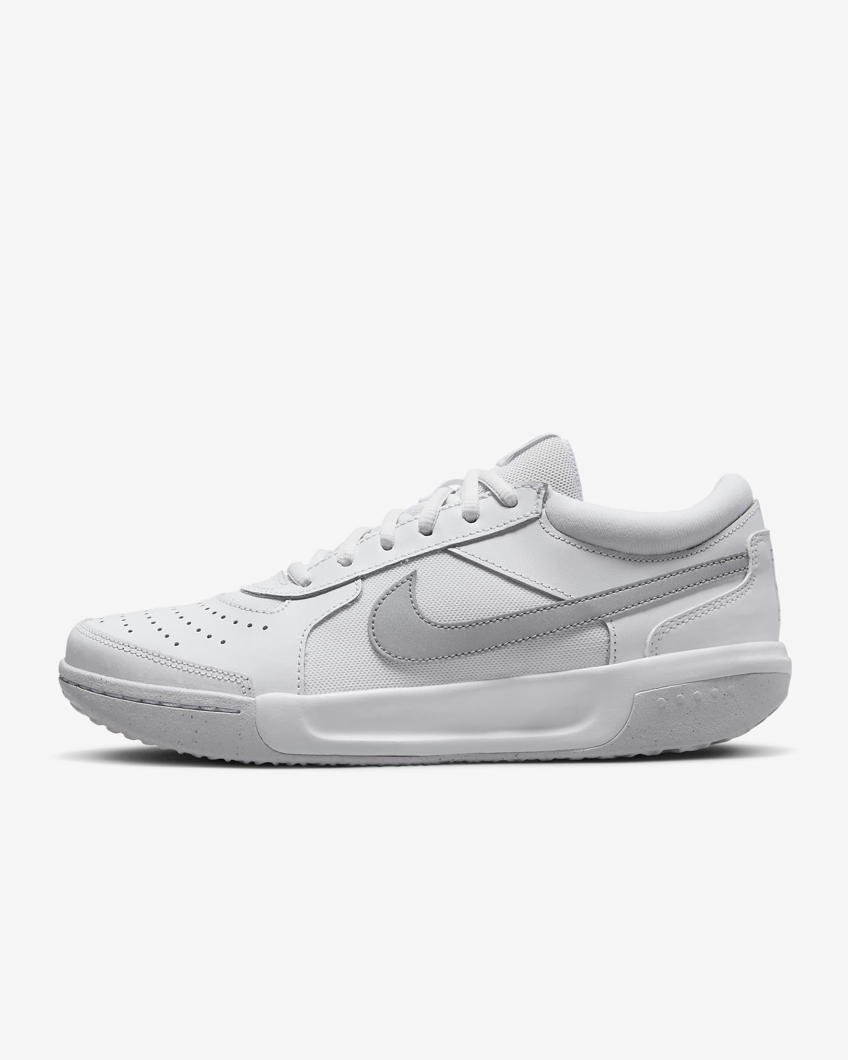 NikeCourt Air Zoom Lite 3 Women's Tennis Shoes - White/Metallic Silver