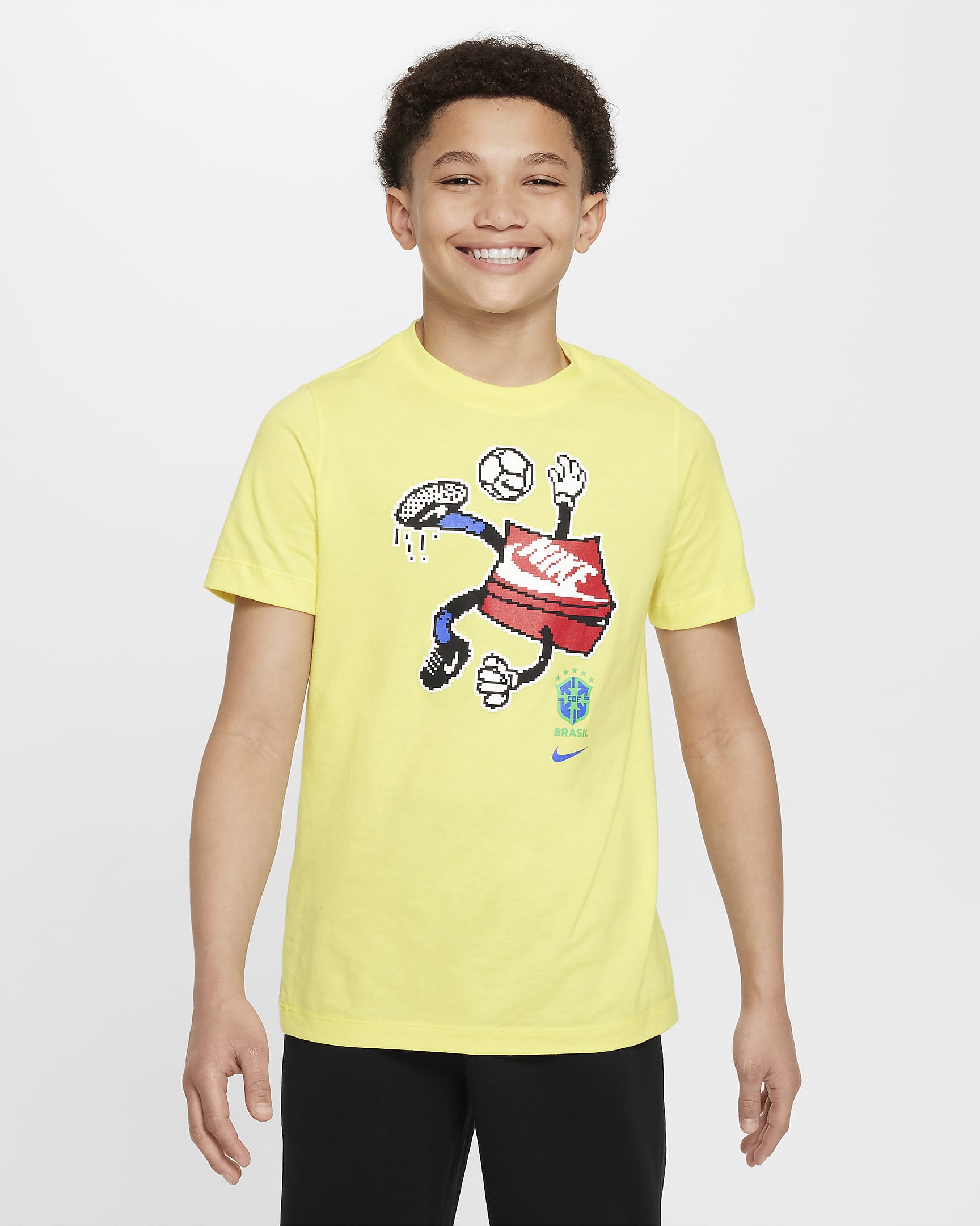 Brazil Big Kids' Nike Soccer T-Shirt - Dynamic Yellow