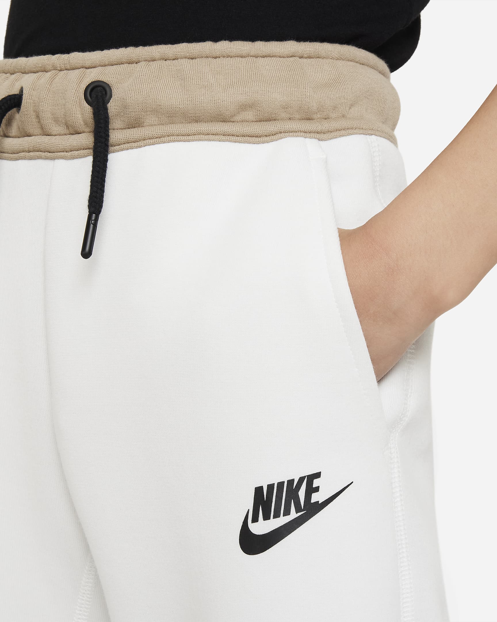 Nike Sportswear Tech Fleece Big Kids' (Boys') Pants - Summit White/Khaki/Black/Black