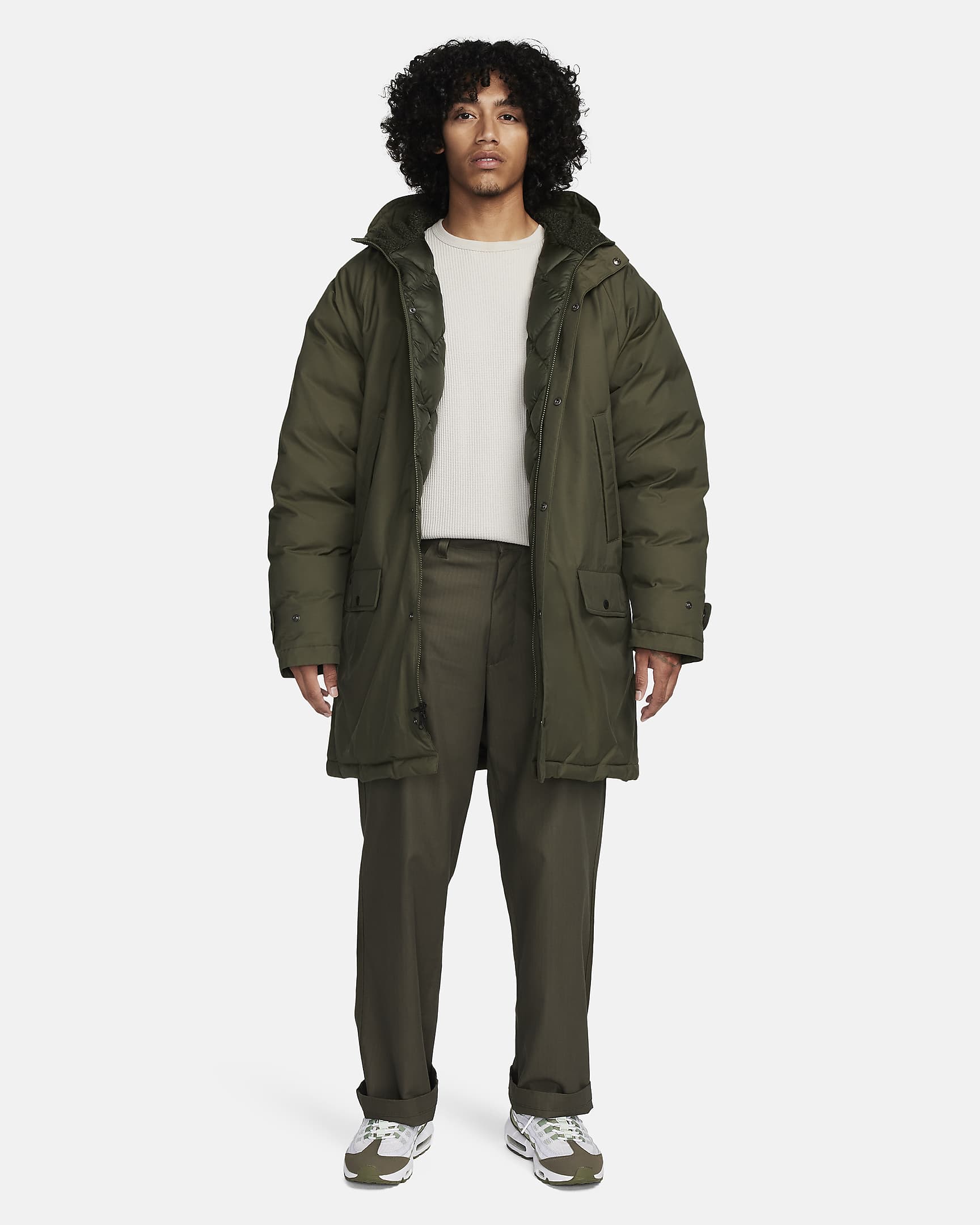 Pánská zateplená parka Nike Life - Cargo Khaki/Cargo Khaki