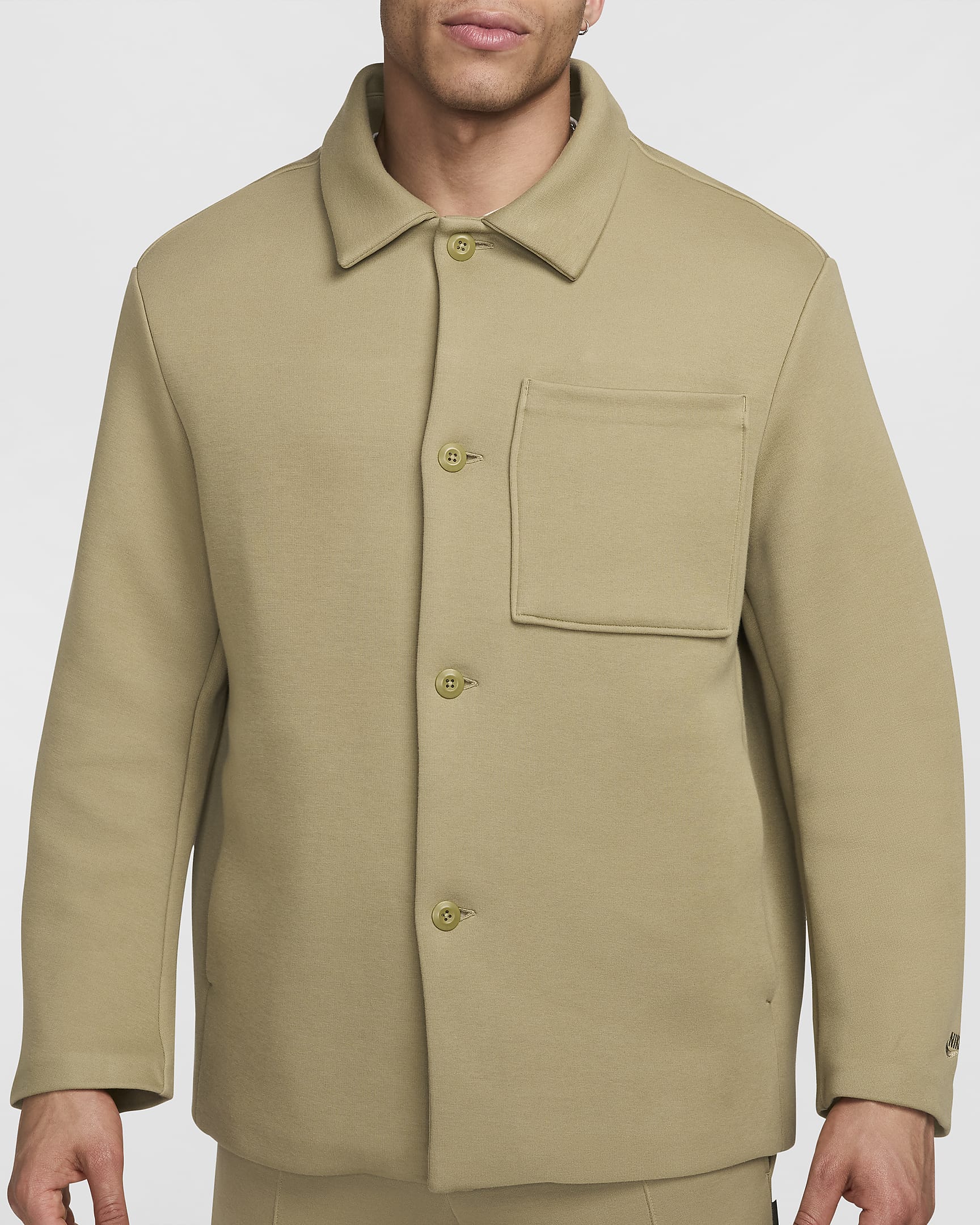 Chamarra tipo camisa de tejido Fleece para hombre Nike Tech - Oliva neutro/Oliva neutro