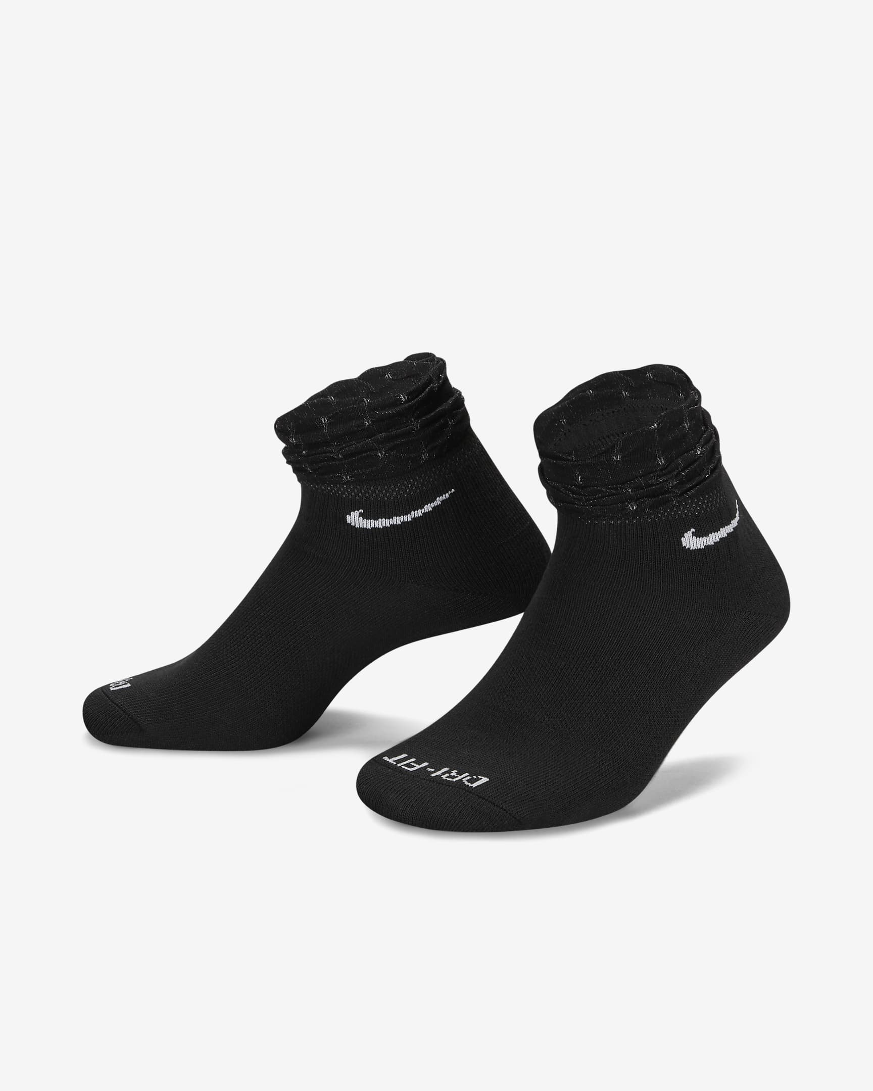 Nike Everyday Calcetines de entrenamiento hasta el tobillo - Negro/Blanco