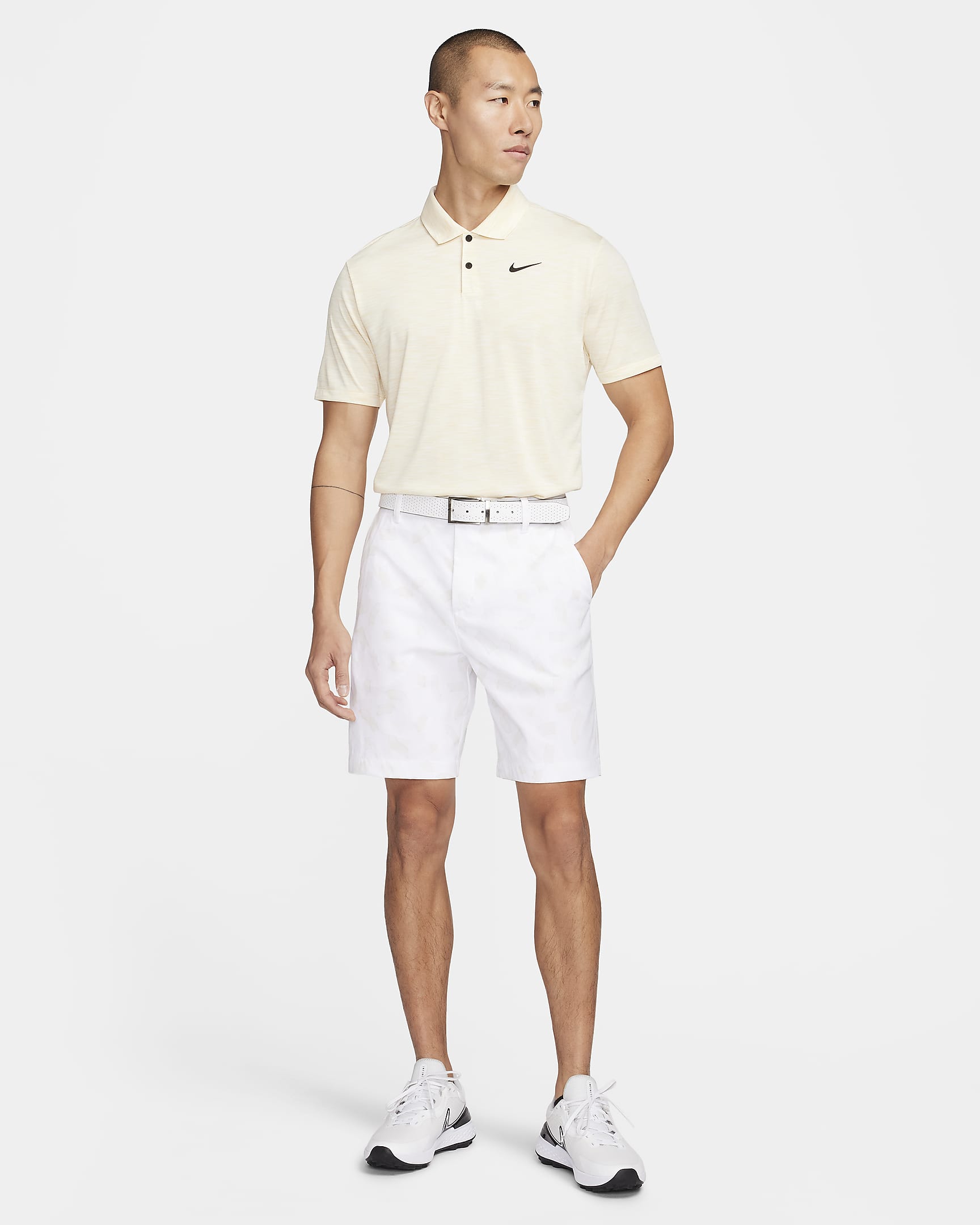 Nike Tour Chino golfshorts voor heren (20 cm) - Wit/Zwart