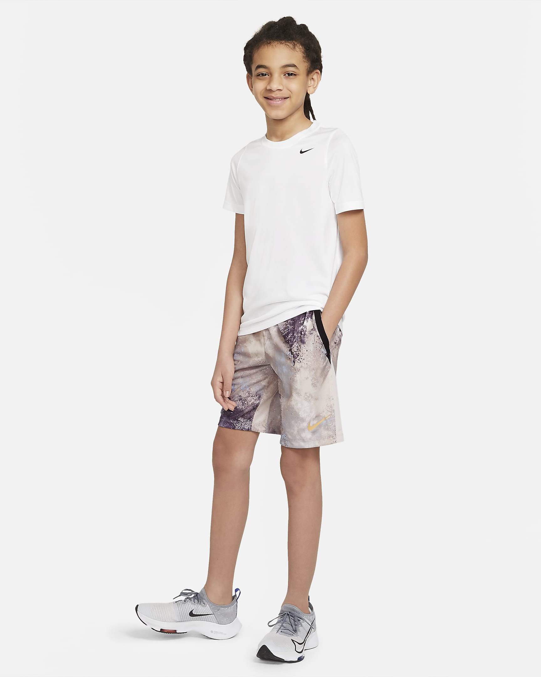 Nike Dri-FIT Big Kids' (Boys') Tie-Dye Training Shorts - Malt/Desert Sand