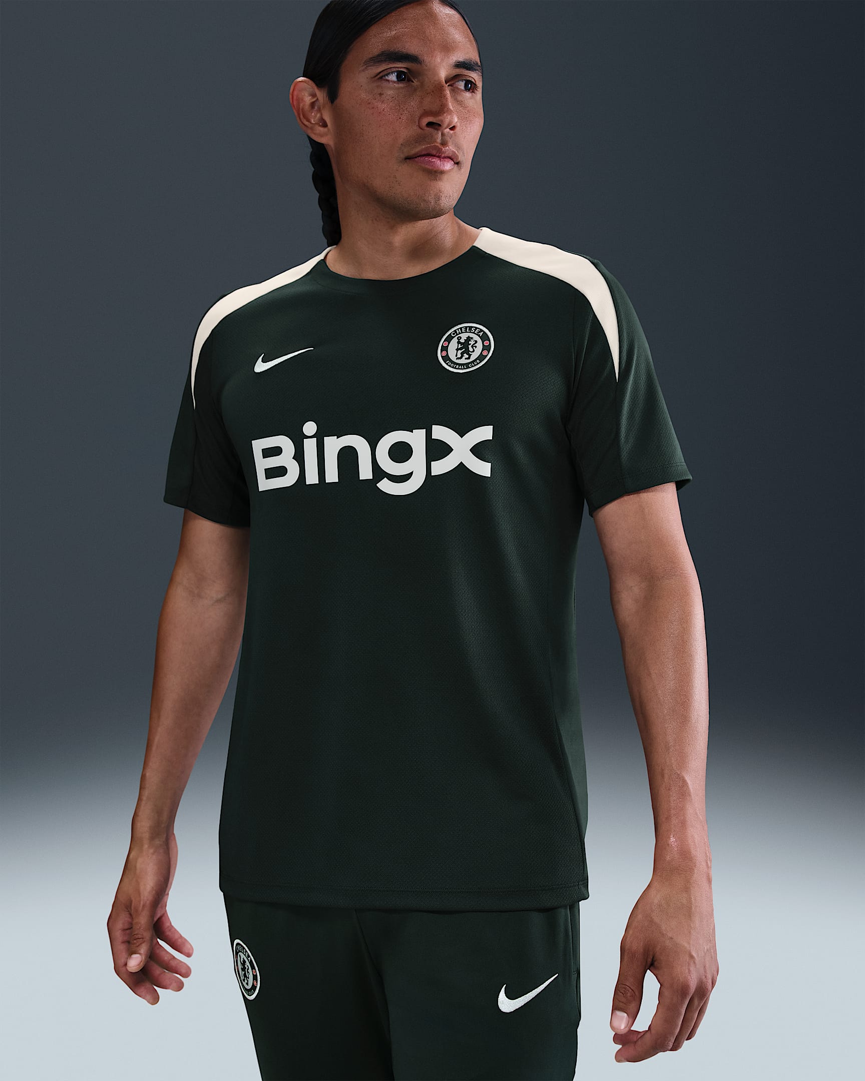 チェルシー FC ストライク メンズ ナイキ Dri-FIT サッカー ショートスリーブ トップ - アウトドアグリーン/アウトドアグリーン/ファントム/ファントム
