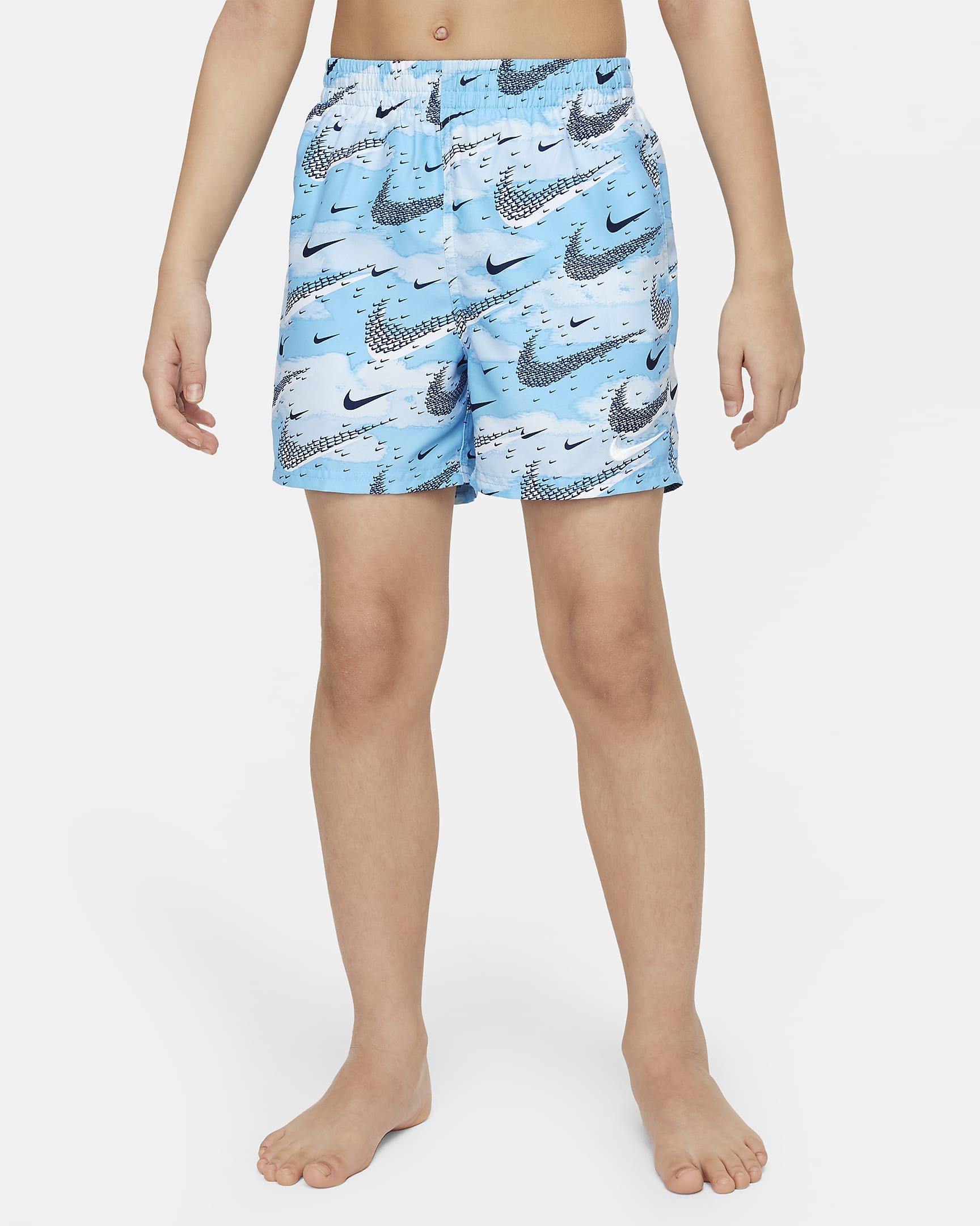 Nike Swim Flock Big Kids' (Boys') 4" Volley Shorts - Aquarius Blue