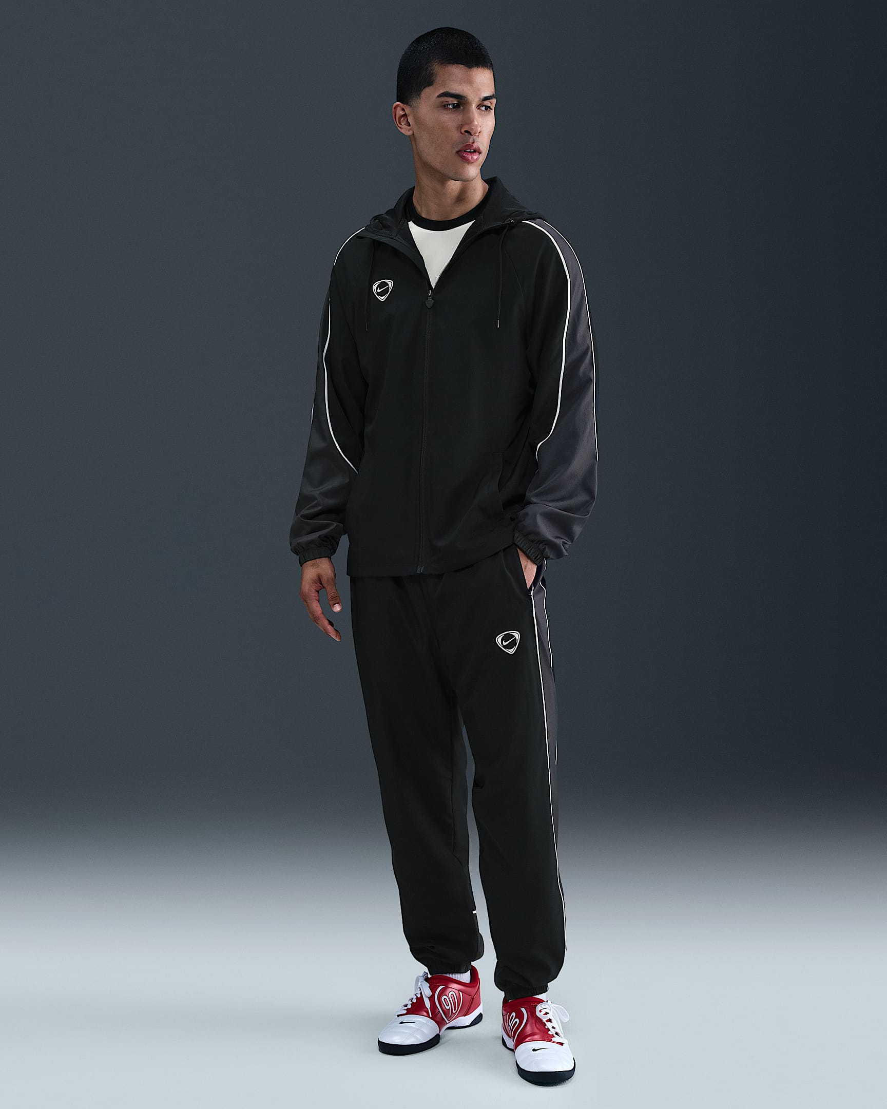Nike Academy+ Men's Repel Football Woven Pants - Black/Anthracite/White/White