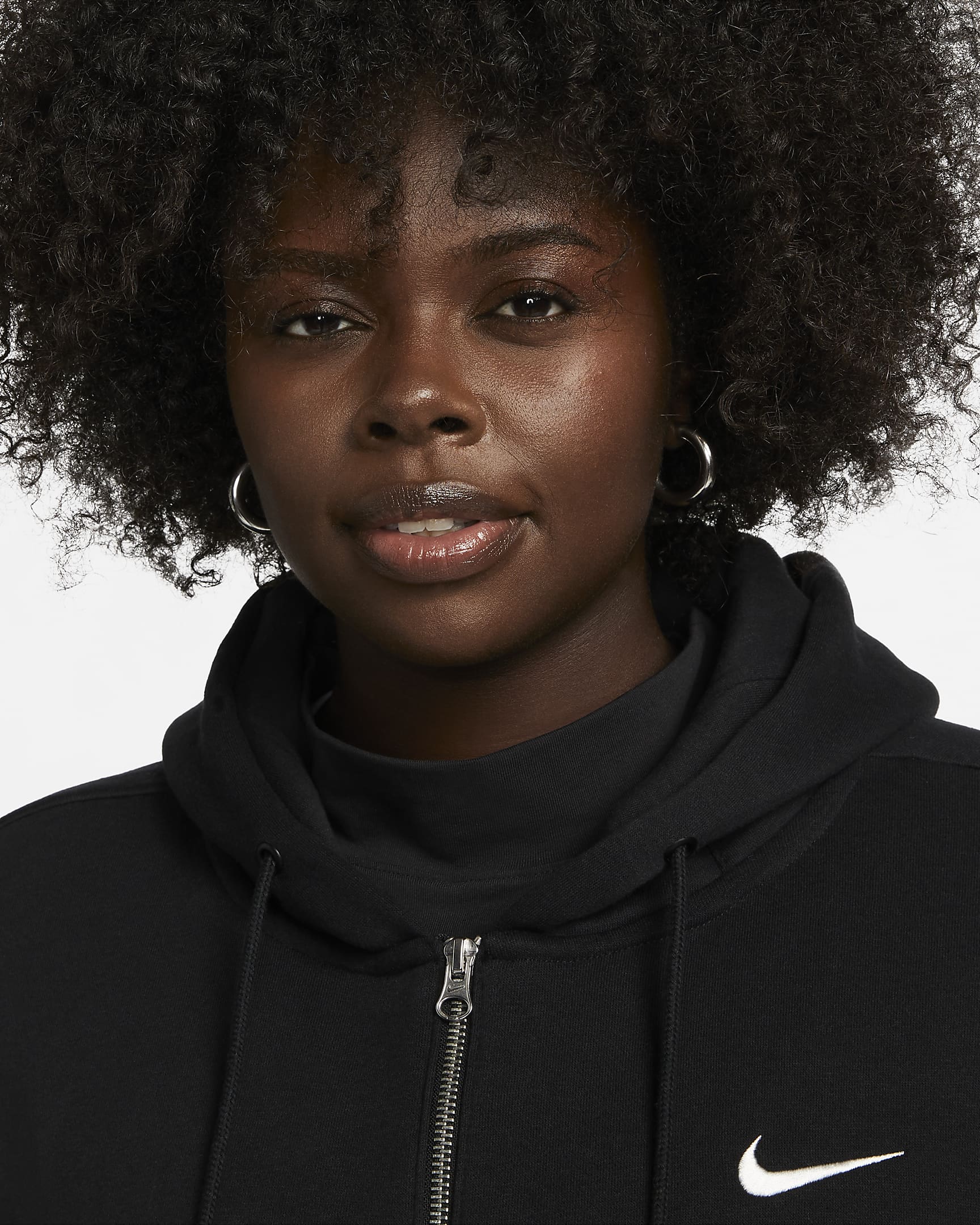 Sweat à capuche et zip oversize Nike Sportswear Phoenix Fleece pour Femme (grande taille) - Noir/Sail