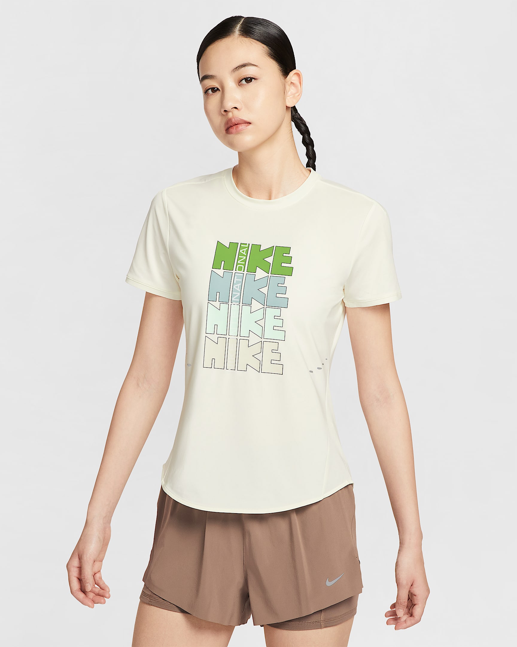 Nike Swift Women's Dri-FIT Short-Sleeve Running Top - Soft Pearl