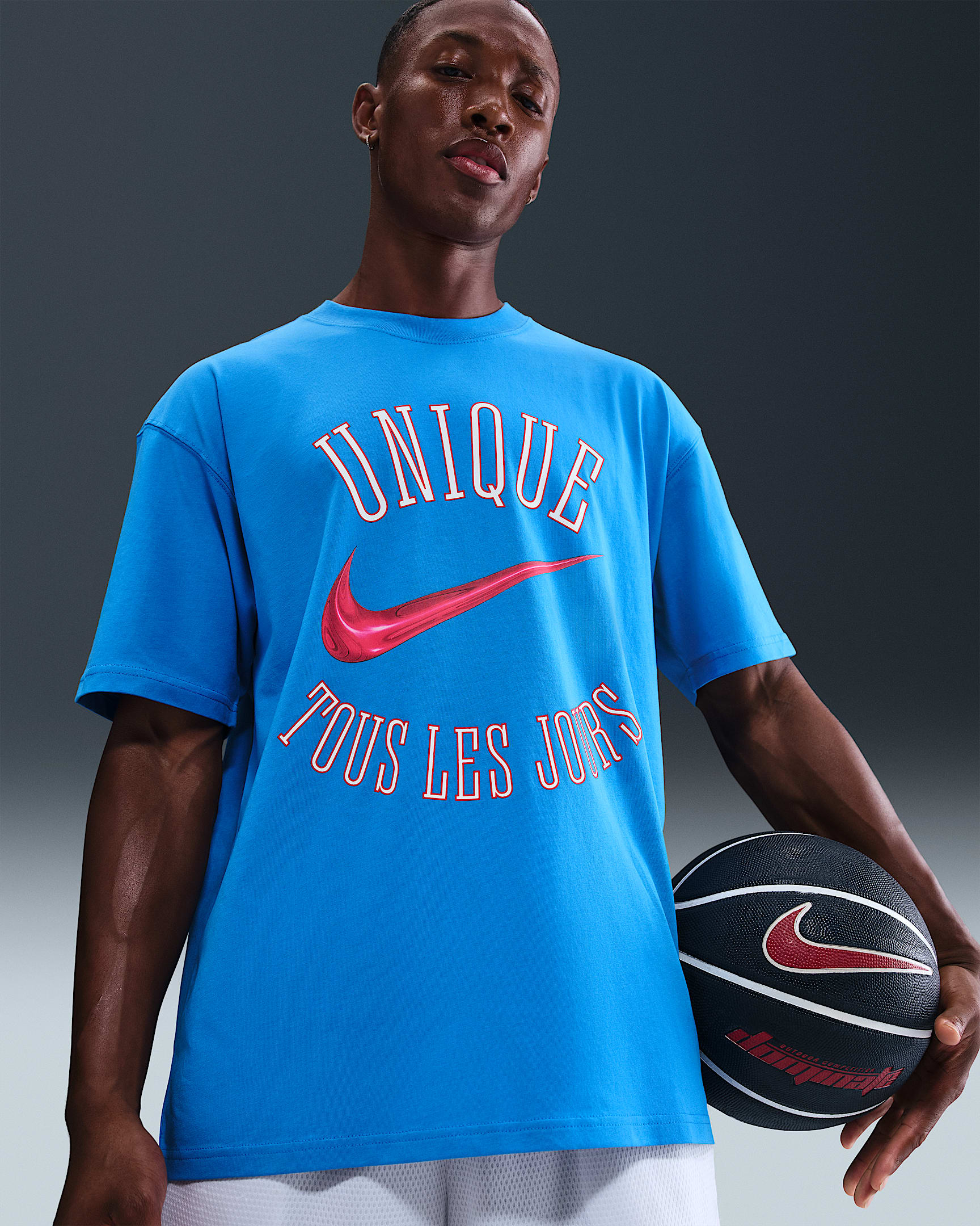 Victor Wembanyama Erkek Basketbol Tişörtü - Light Photo Blue