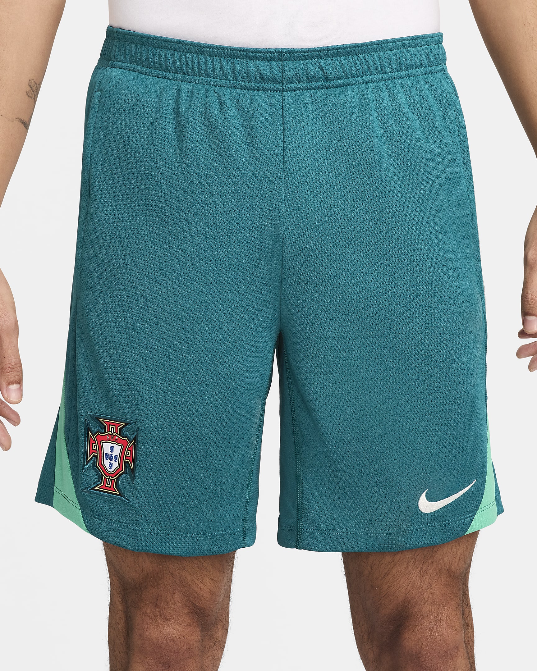 Portugal Strike Men's Nike Dri-FIT Football Knit Shorts - Geode Teal/Kinetic Green/Sail