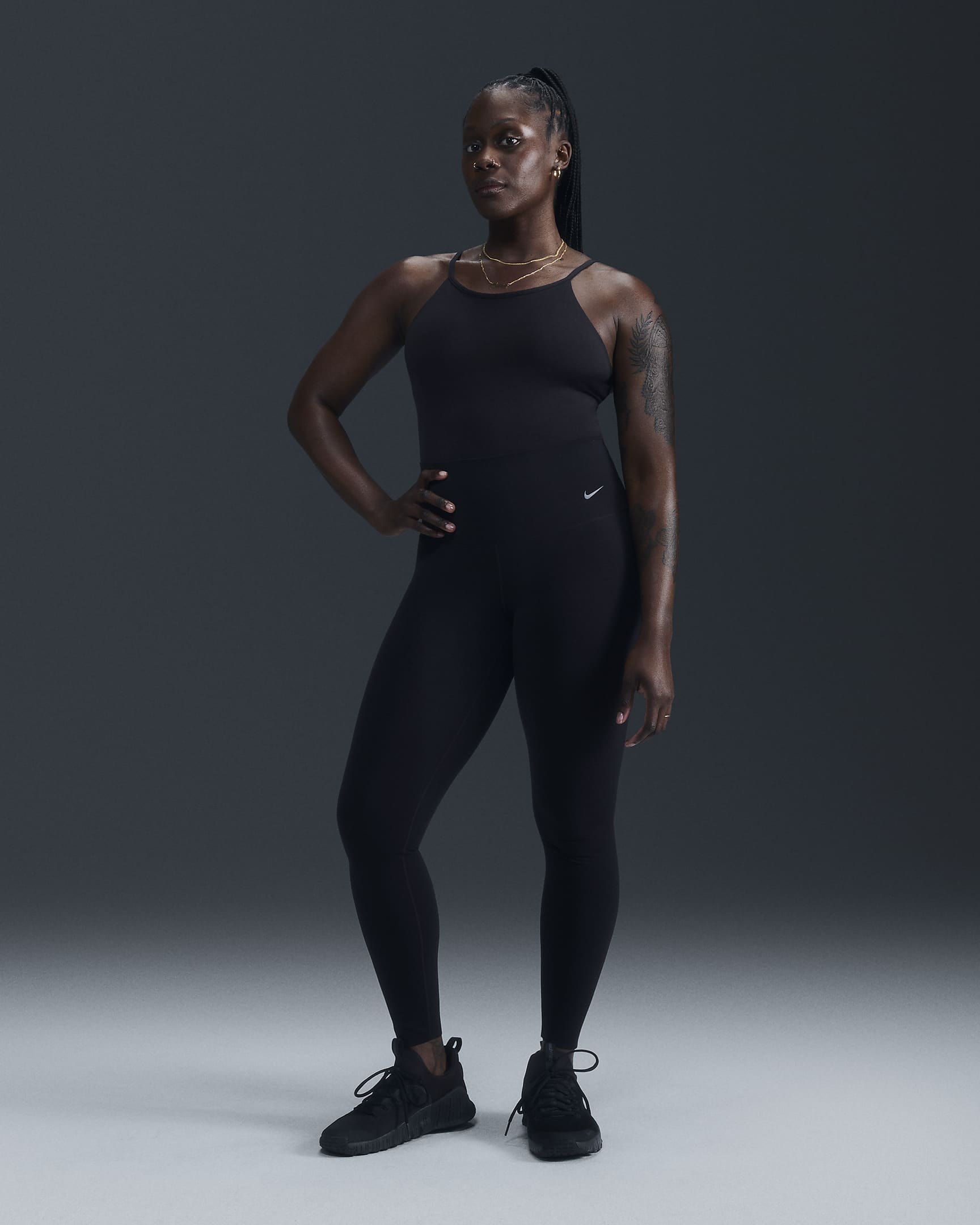 Leggings i fullängd med lätt stöd och hög midja Nike Zenvy för kvinnor  - Svart/Svart