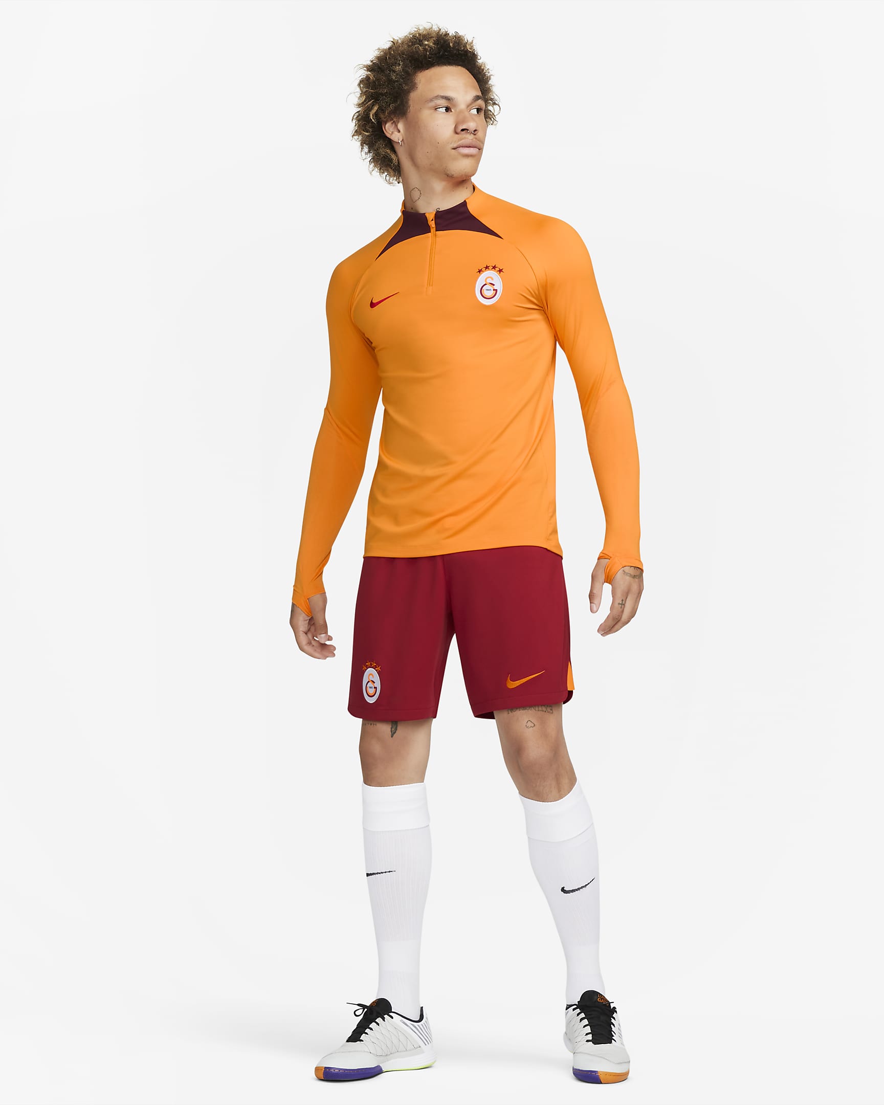 Galatasaray Strike Men's Nike Dri-FIT Football Drill Top - Vivid Orange/Night Maroon/University Red