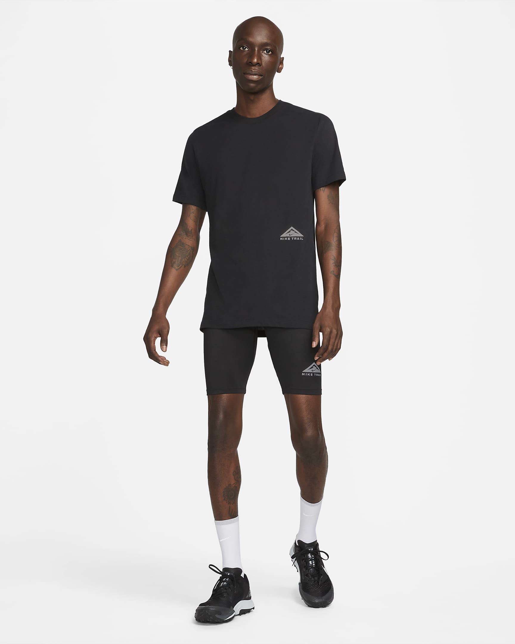 Tights de running com comprimento até meio Dri-FIT Nike Trail Lava Loops para homem - Preto/Branco