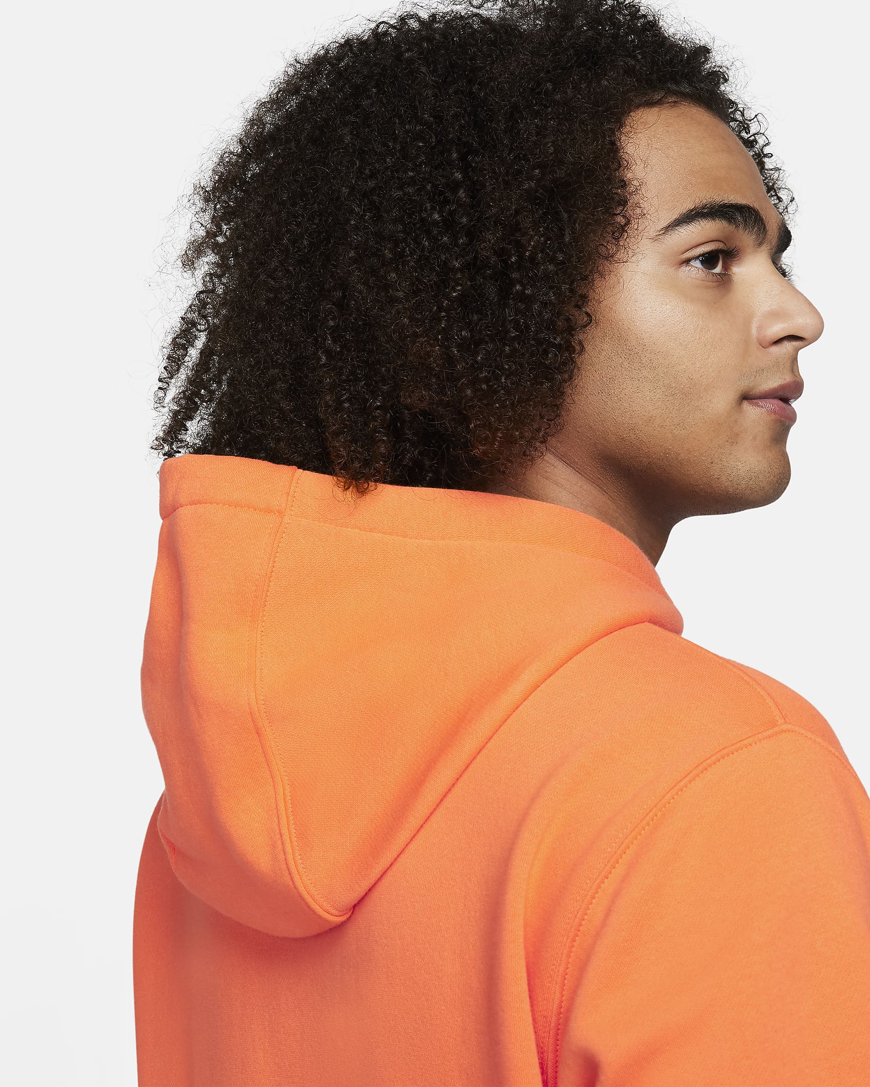 Nike Sportswear Club Fleece Pullover Hoodie - Bright Mandarin/Bright Mandarin/White