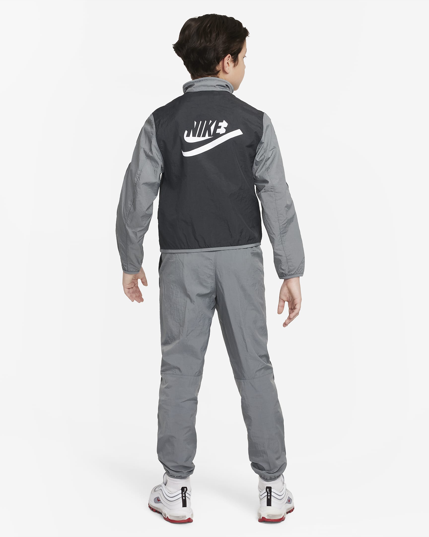 Nike Sportswear-tracksuit til større børn - Smoke Grey/Anthracite/hvid