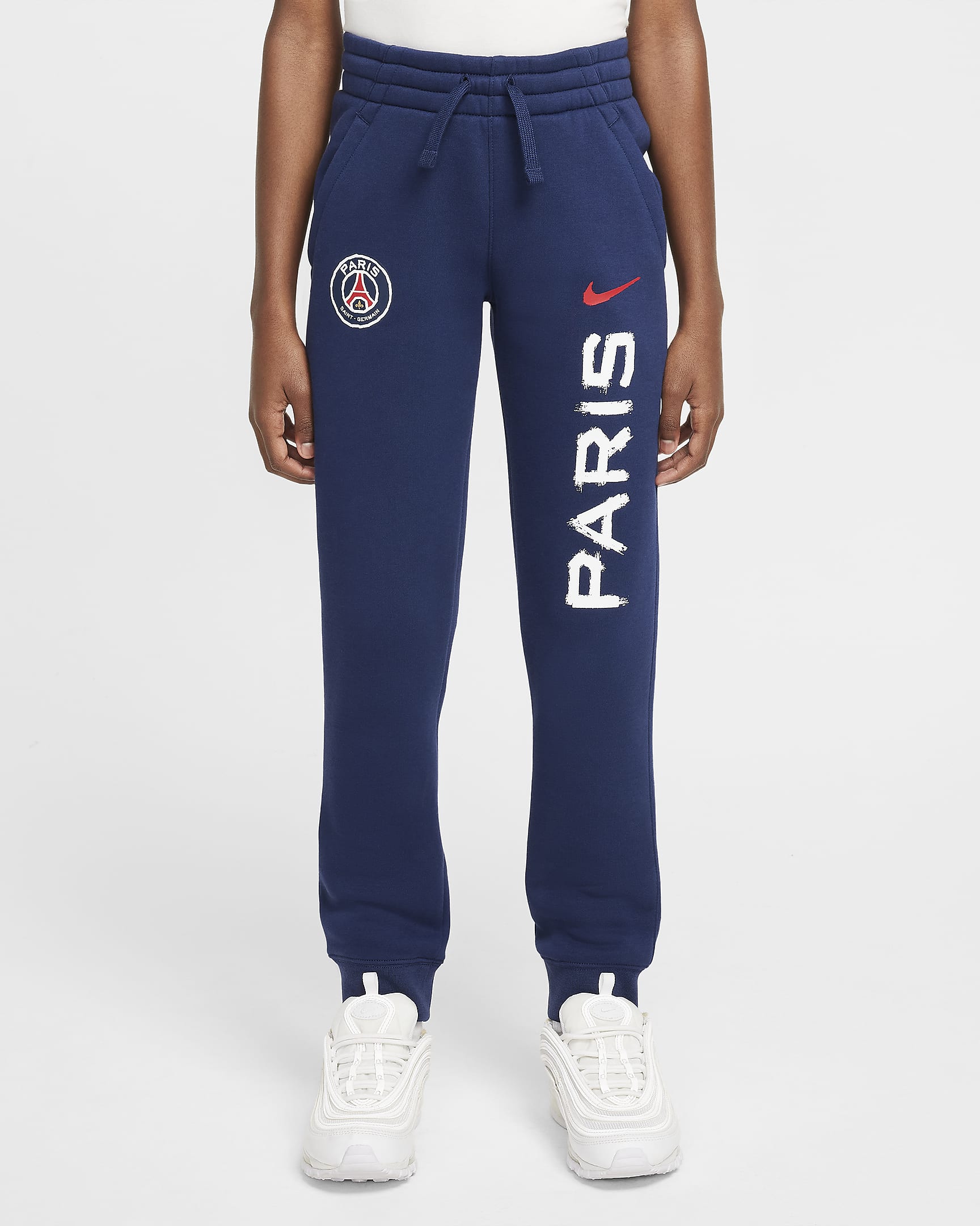 Paris Saint-Germain Club Fleece Older Kids' (Boys') Nike Football Jogger - Midnight Navy/University Red