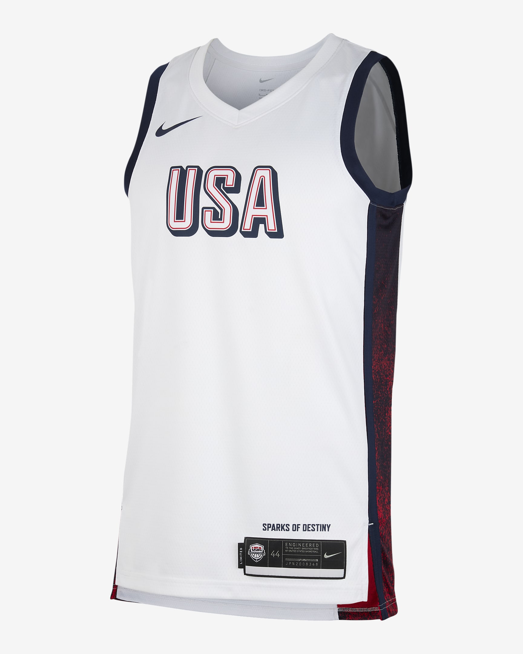 USAB Limited Home Men's Nike Basketball Jersey - White/Sport Red/Obsidian