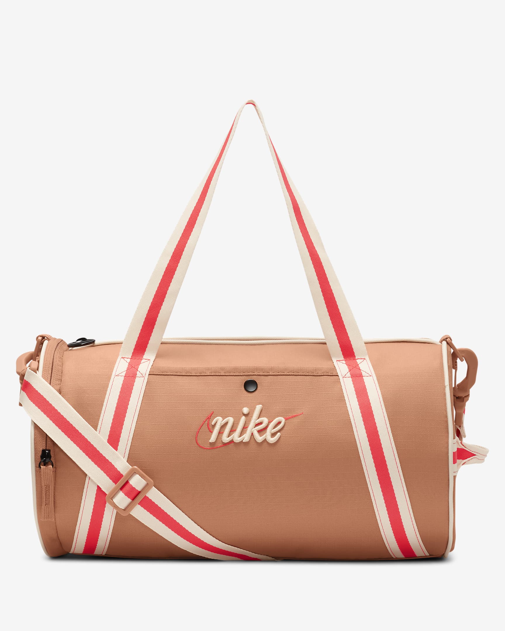 Nike Heritage Retro Duffel Bag (13L) - Amber Brown/Bright Crimson/Guava Ice