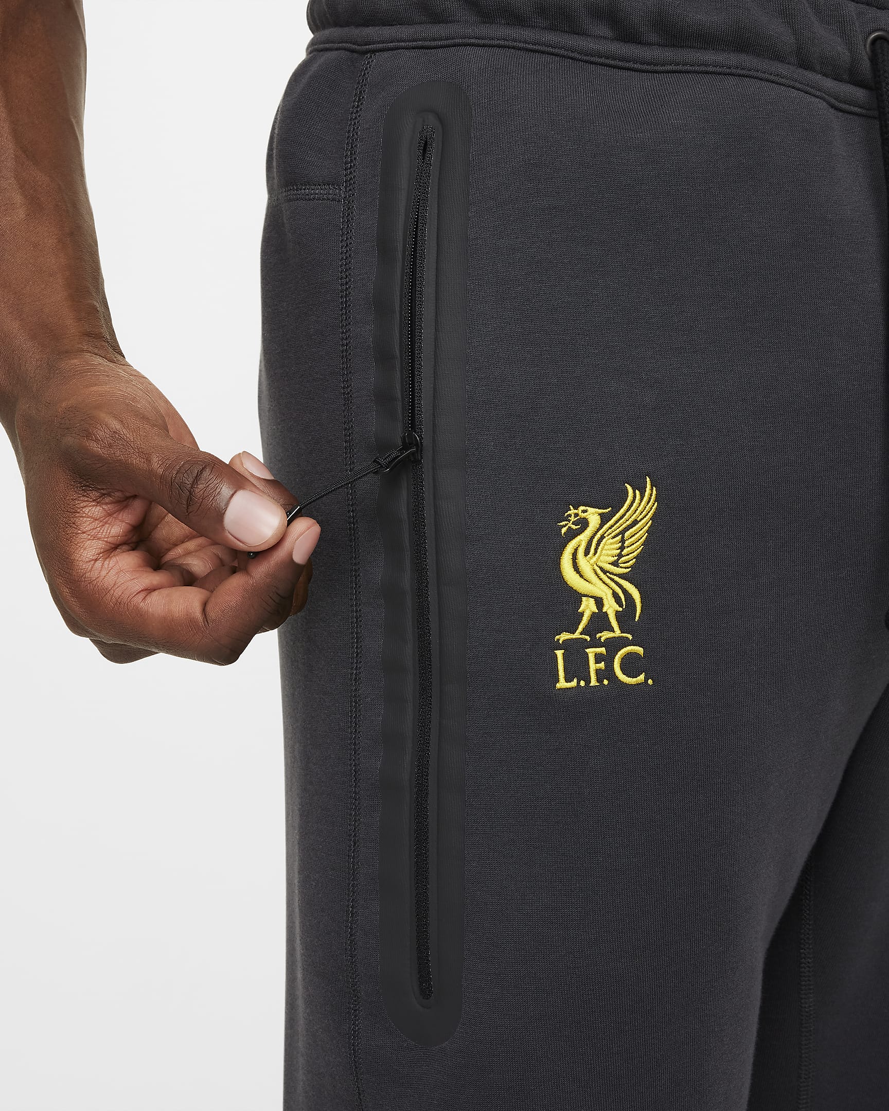 FC Liverpool Tech Third Nike Fleece-Fußballjogger (Herren) - Dark Smoke Grey/Chrome Yellow