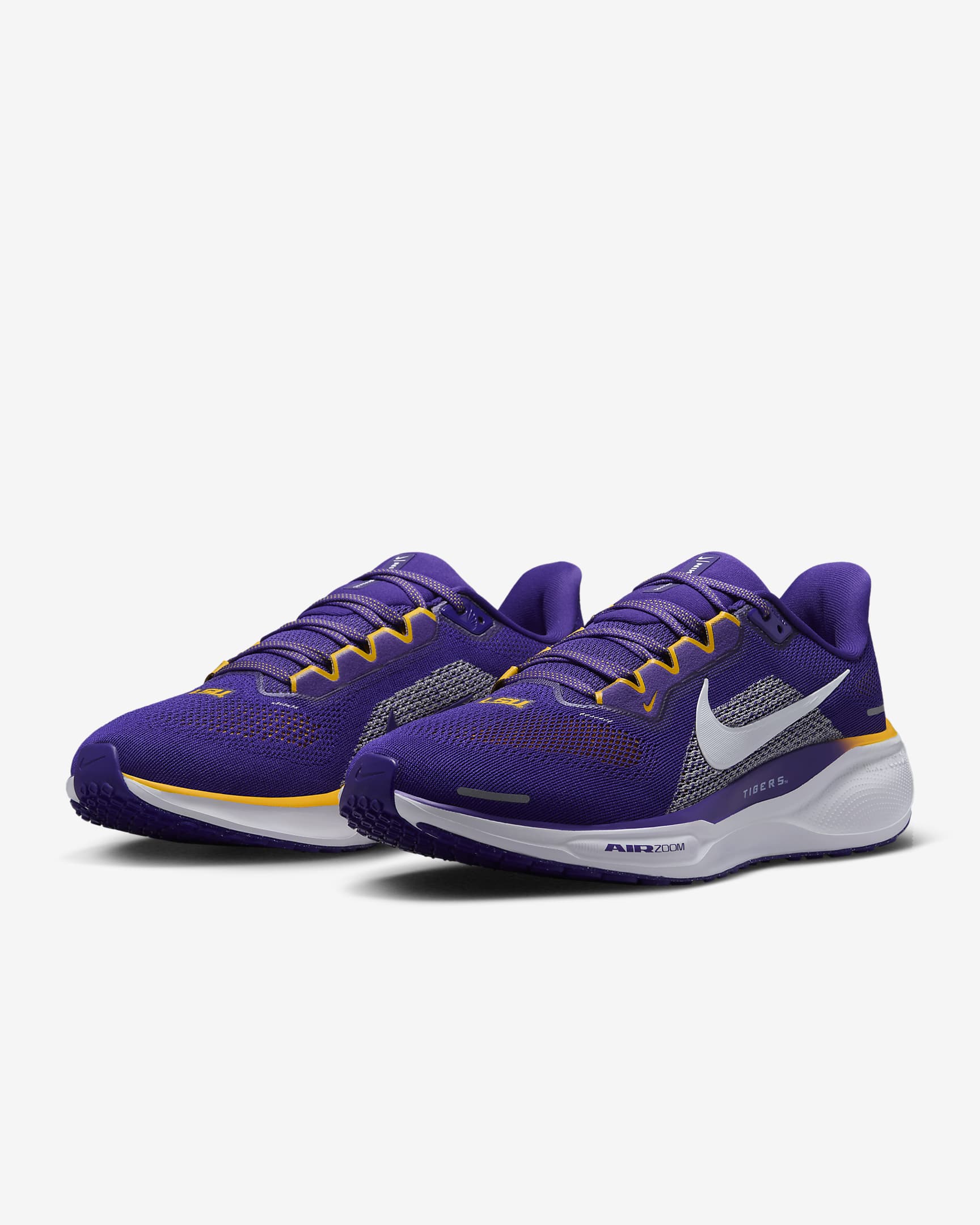 LSU Pegasus 41 Men's Nike College Road Running Shoes - Court Purple/White/University Gold/White