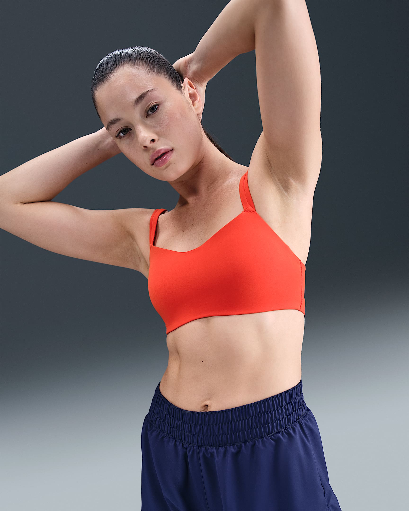 Nike Zenvy Strappy Women's Light-Support Padded Sports Bra - Picante Red/White