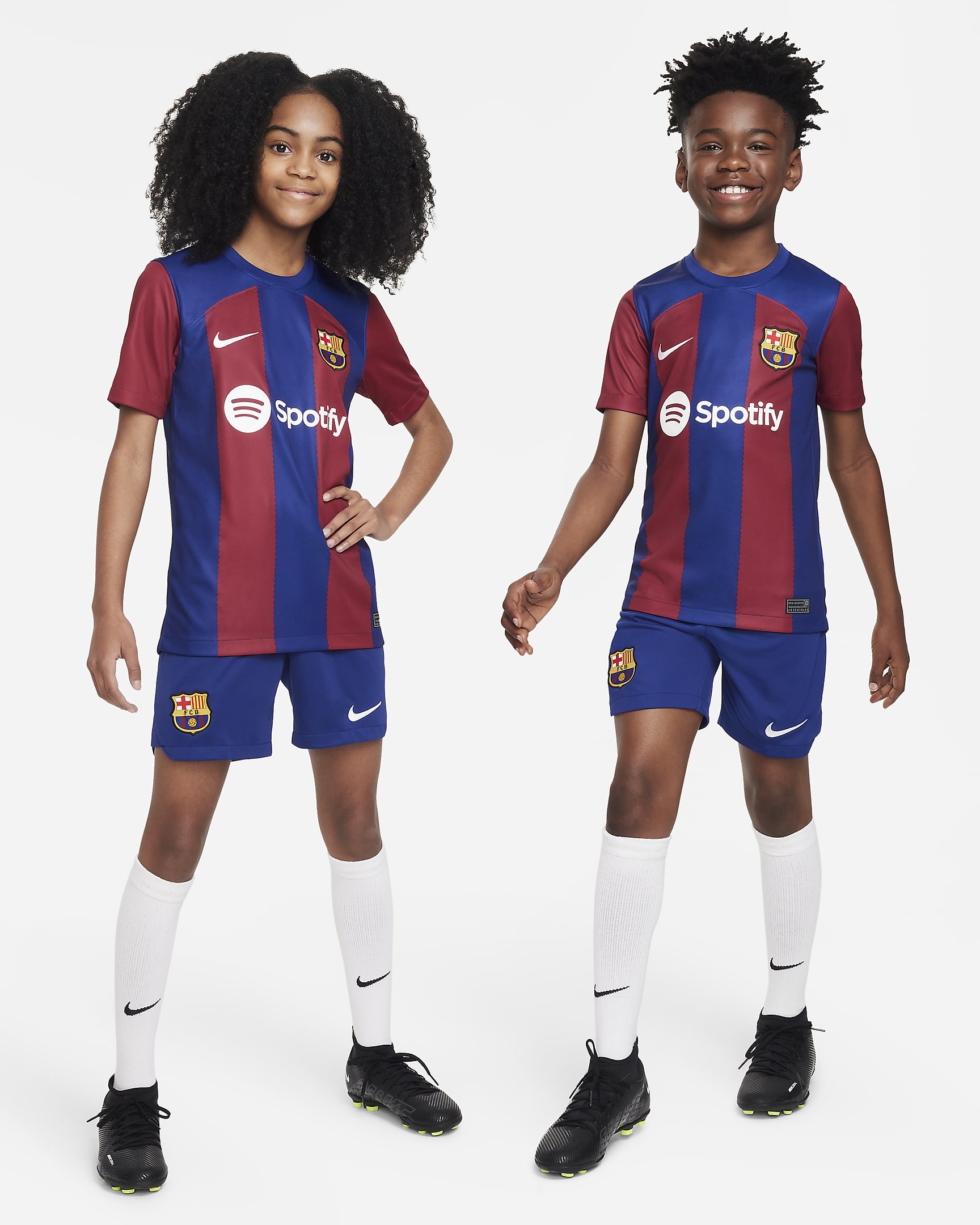 Fc Barcelona 2023 24 Stadium Home Big Kids' Nike Dri-fit Soccer Jersey 