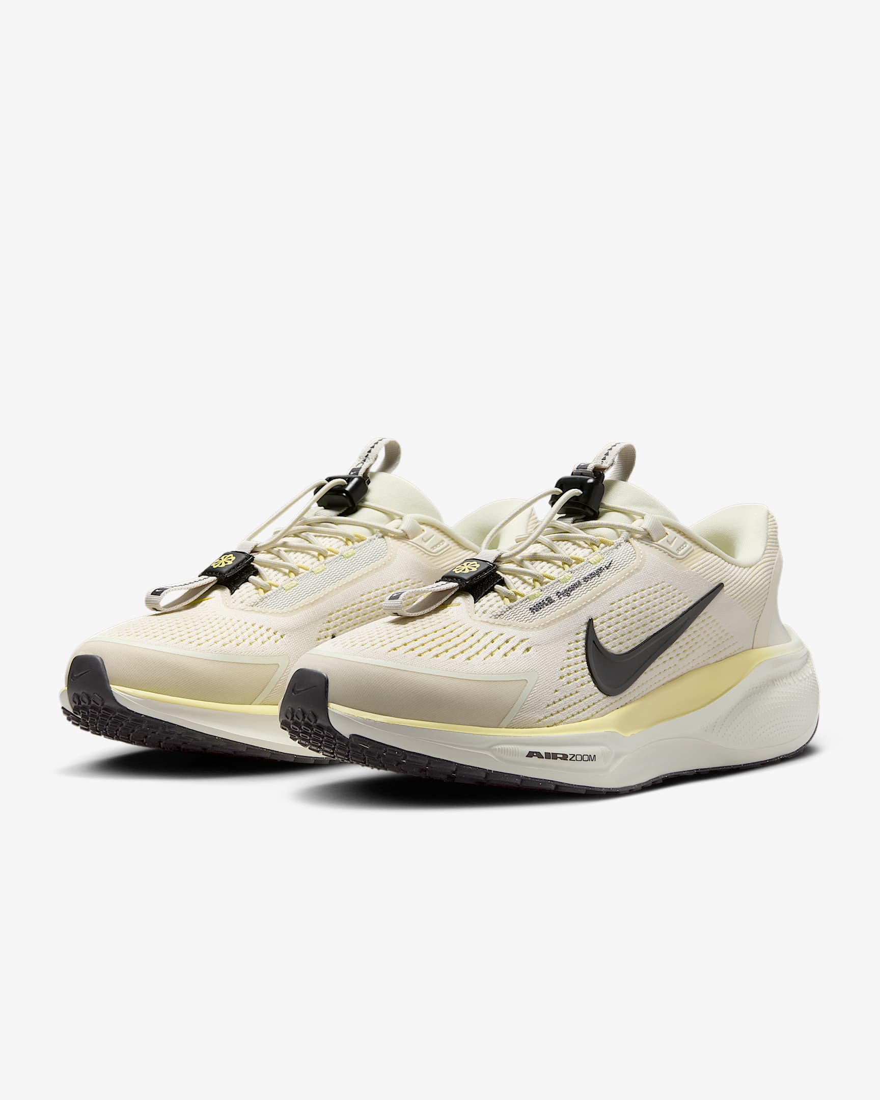 Nike Pegasus EasyOn Women's Road Running Shoes - Pale Ivory/Soft Yellow/Light Bone/Black