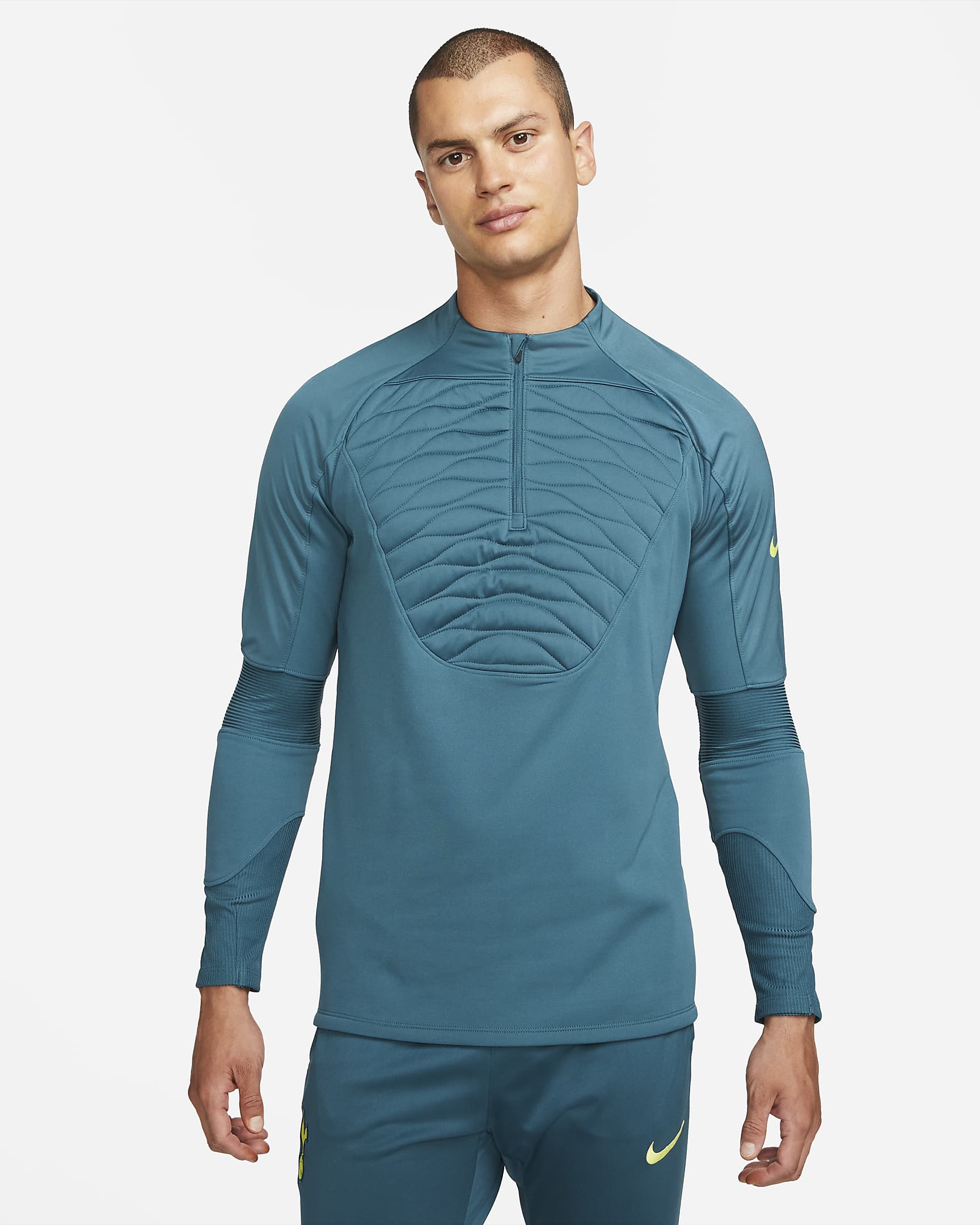 Camiseta de entrenamiento de fútbol Nike Therma-FIT para hombre Tottenham Hotspur Strike Winter Warrior - Verde azul verdoso oscuro/Verde azul verdoso oscuro/Verde veneno
