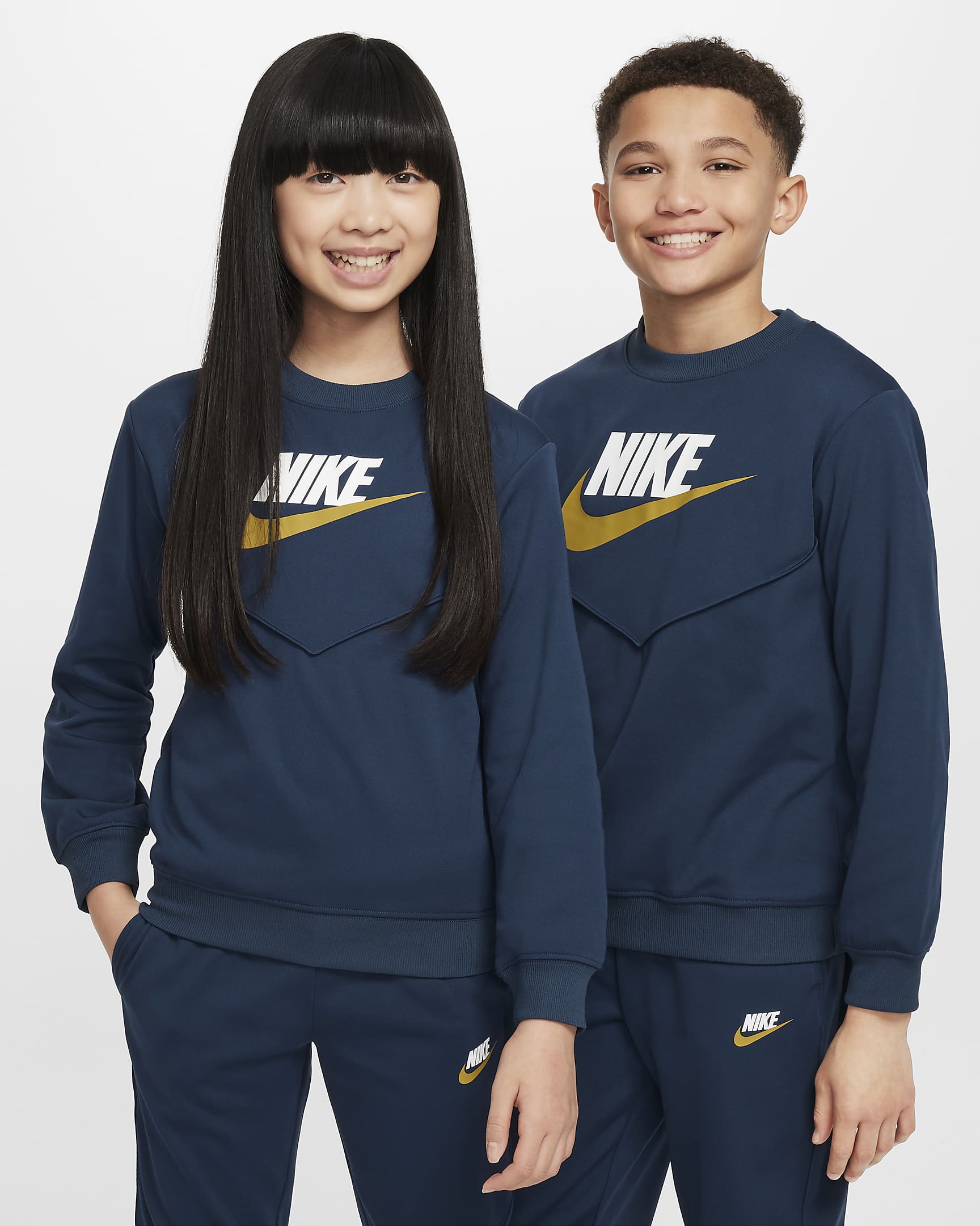 Nike Sportswear Trainingsanzug für ältere Kinder - Armory Navy/Weiß/Weiß