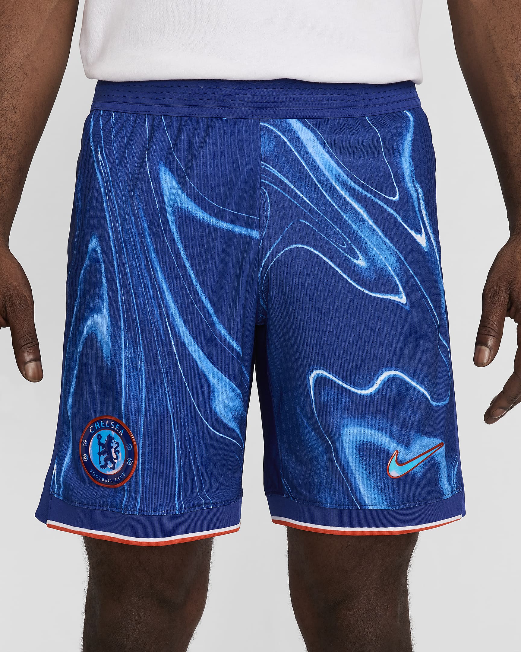 Chelsea F.C. 2024 Match Home Men's Nike Dri-FIT ADV Football Authentic Shorts - Rush Blue/Team Orange/White