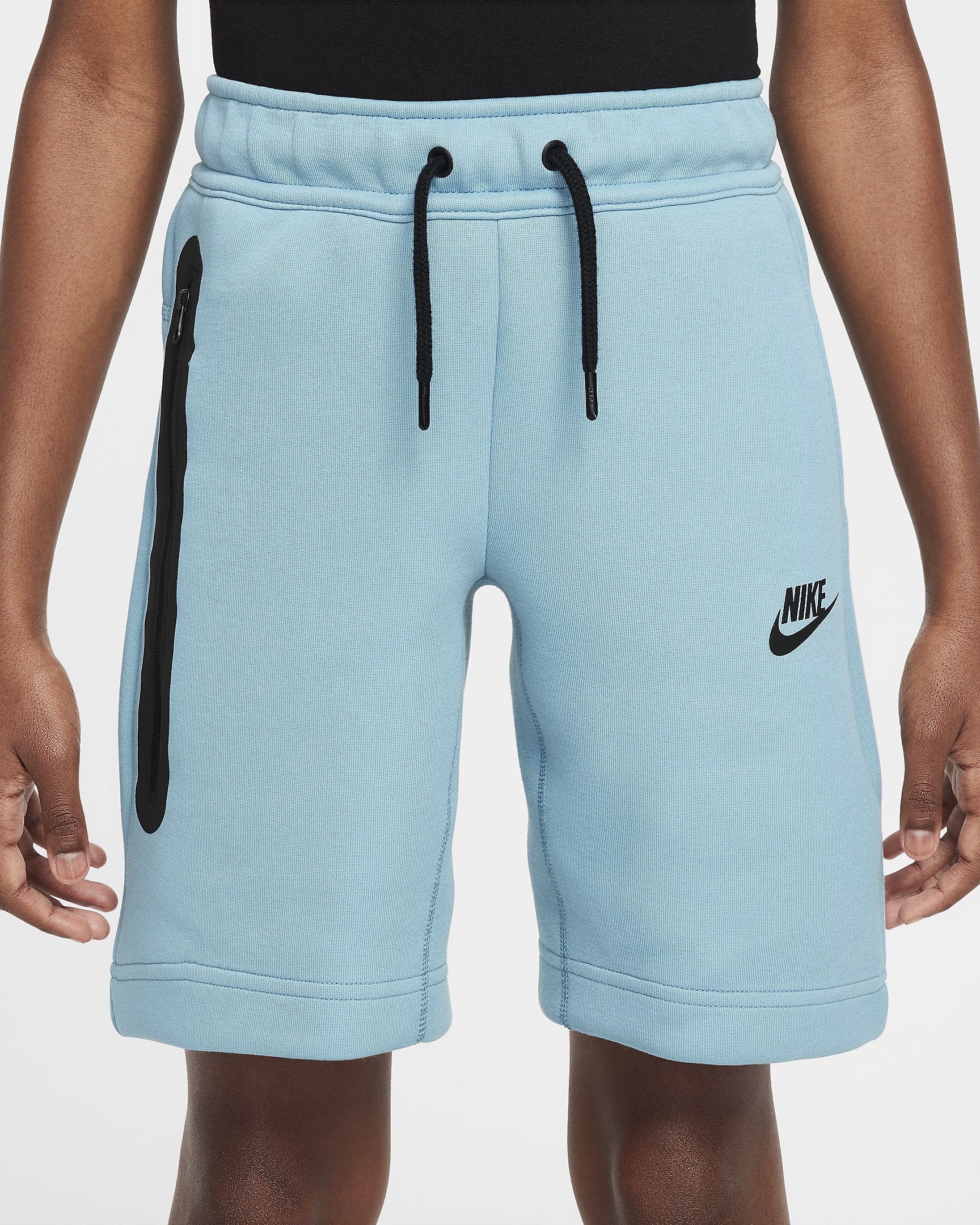 Nike Tech Fleece-shorts til større børn (drenge) - Denim Turquoise/sort/sort