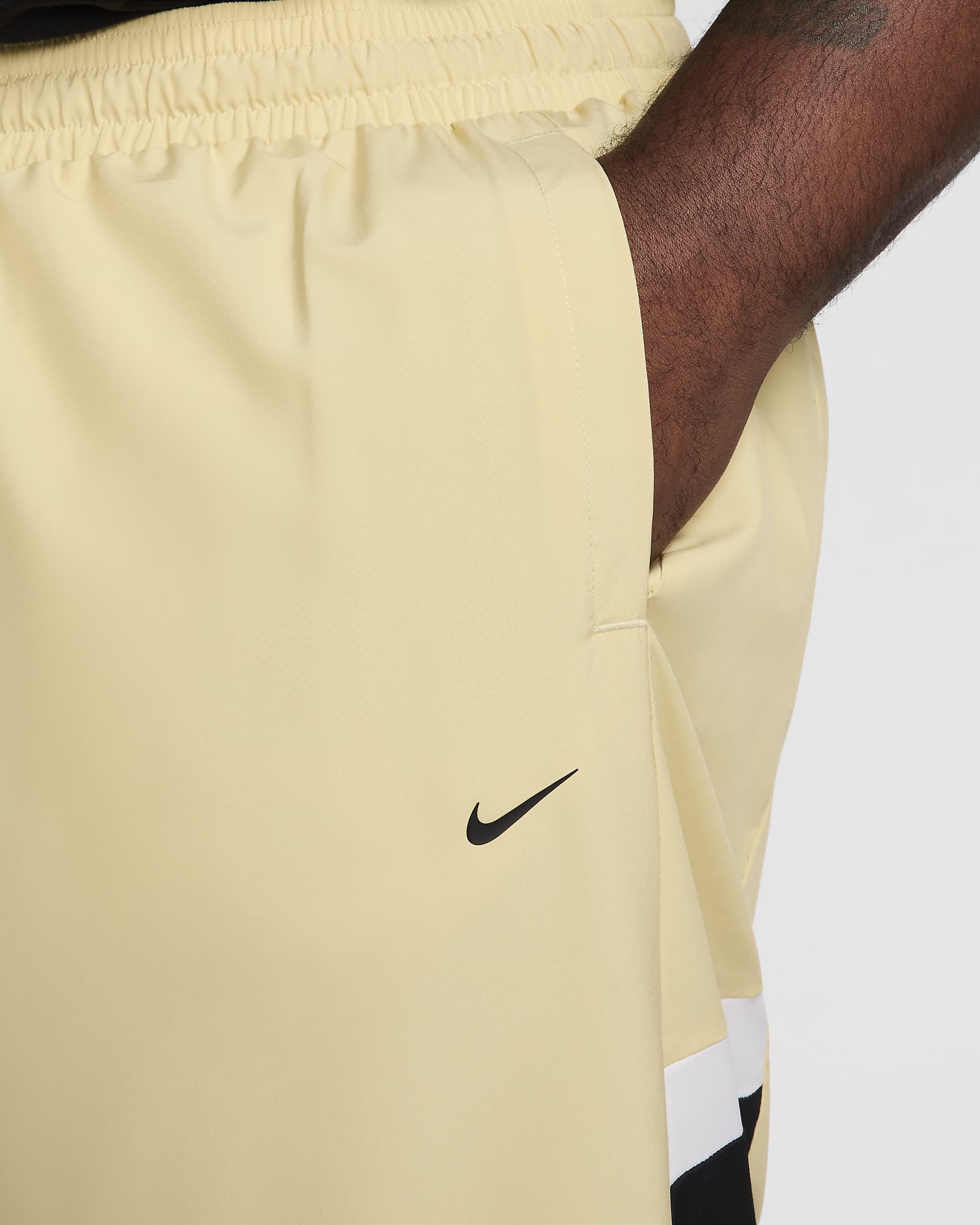 Vävda basketbyxor Nike Icon för män - Team Gold/Svart/Vit/Svart