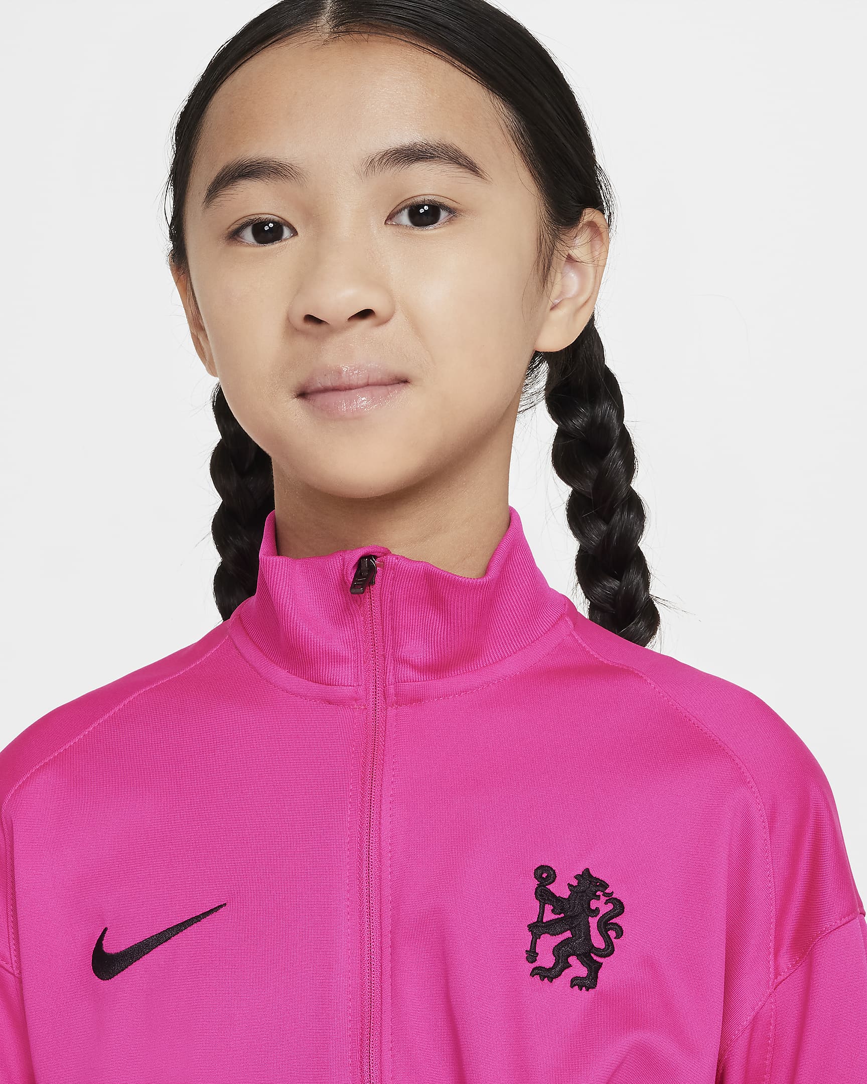 Chelsea FC Strike Üçüncü Nike Dri-FIT Örgü Genç Çocuk Futbol Eşofmanı - Pink Prime/Siyah/Siyah/Siyah