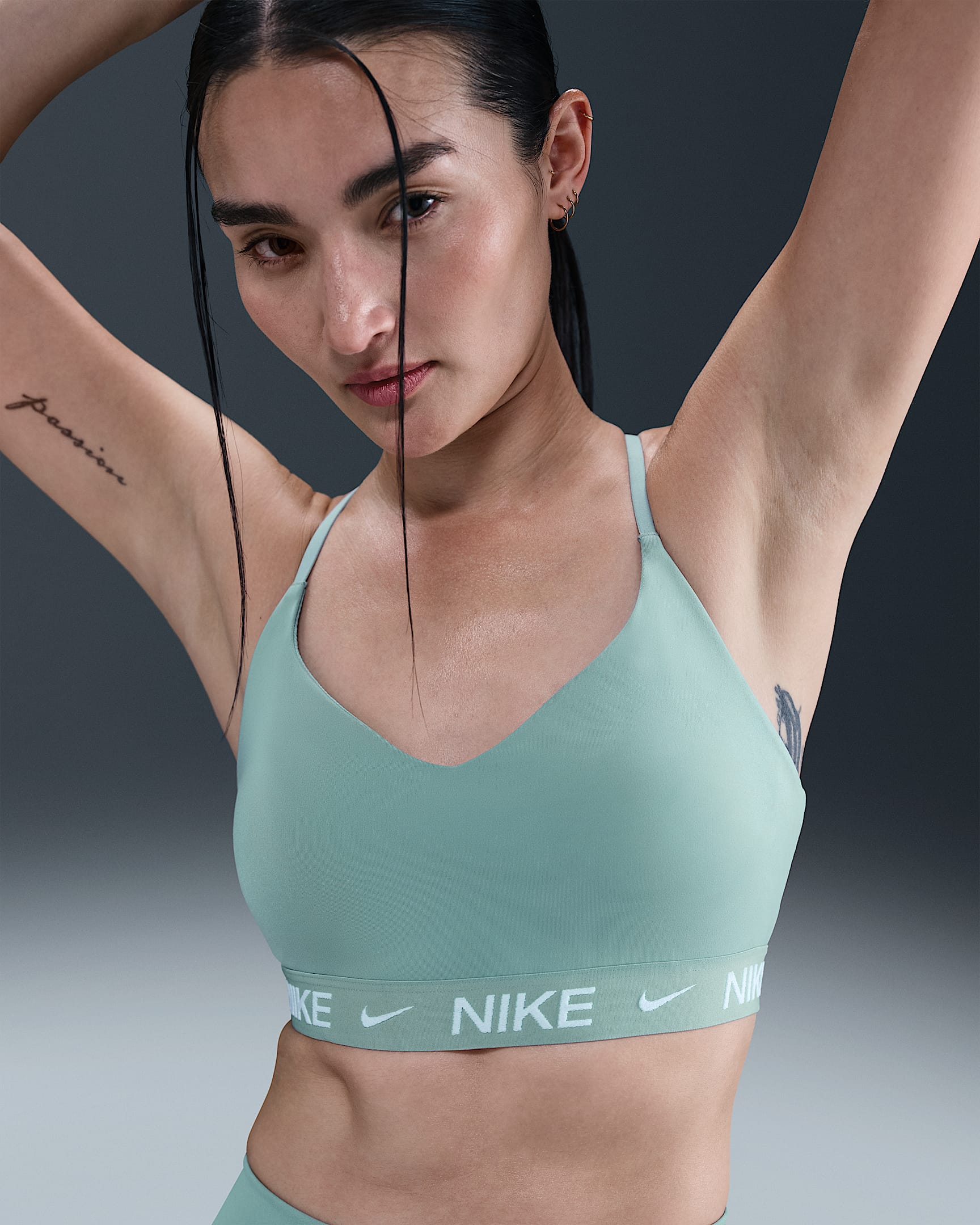 Nike Indy Light Support Women's Padded Adjustable Sports Bra - Cannon