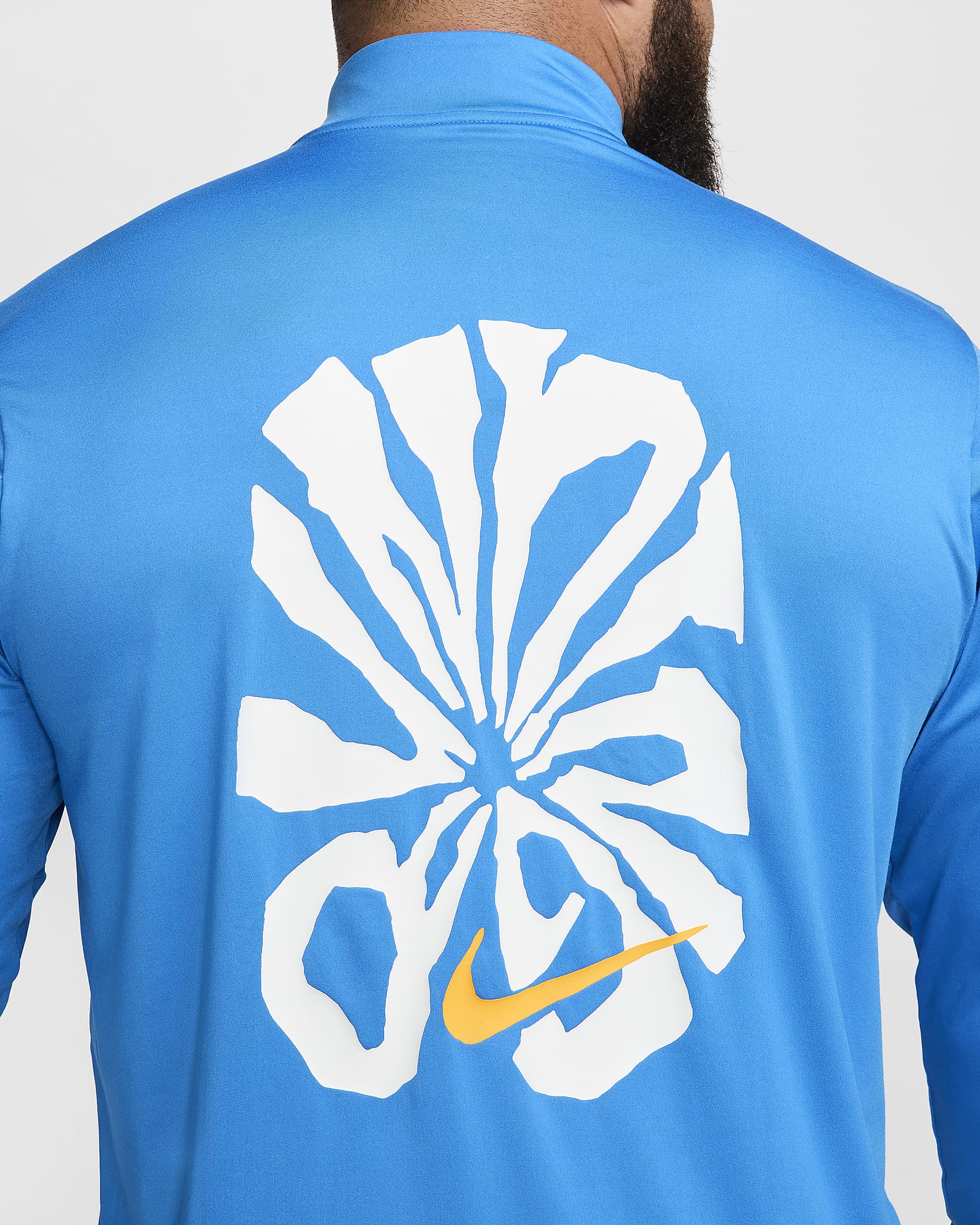 Męska bluza do biegania z zamkiem 1/4 Dri-FIT Nike Element Run Energy - Light Photo Blue/Summit White