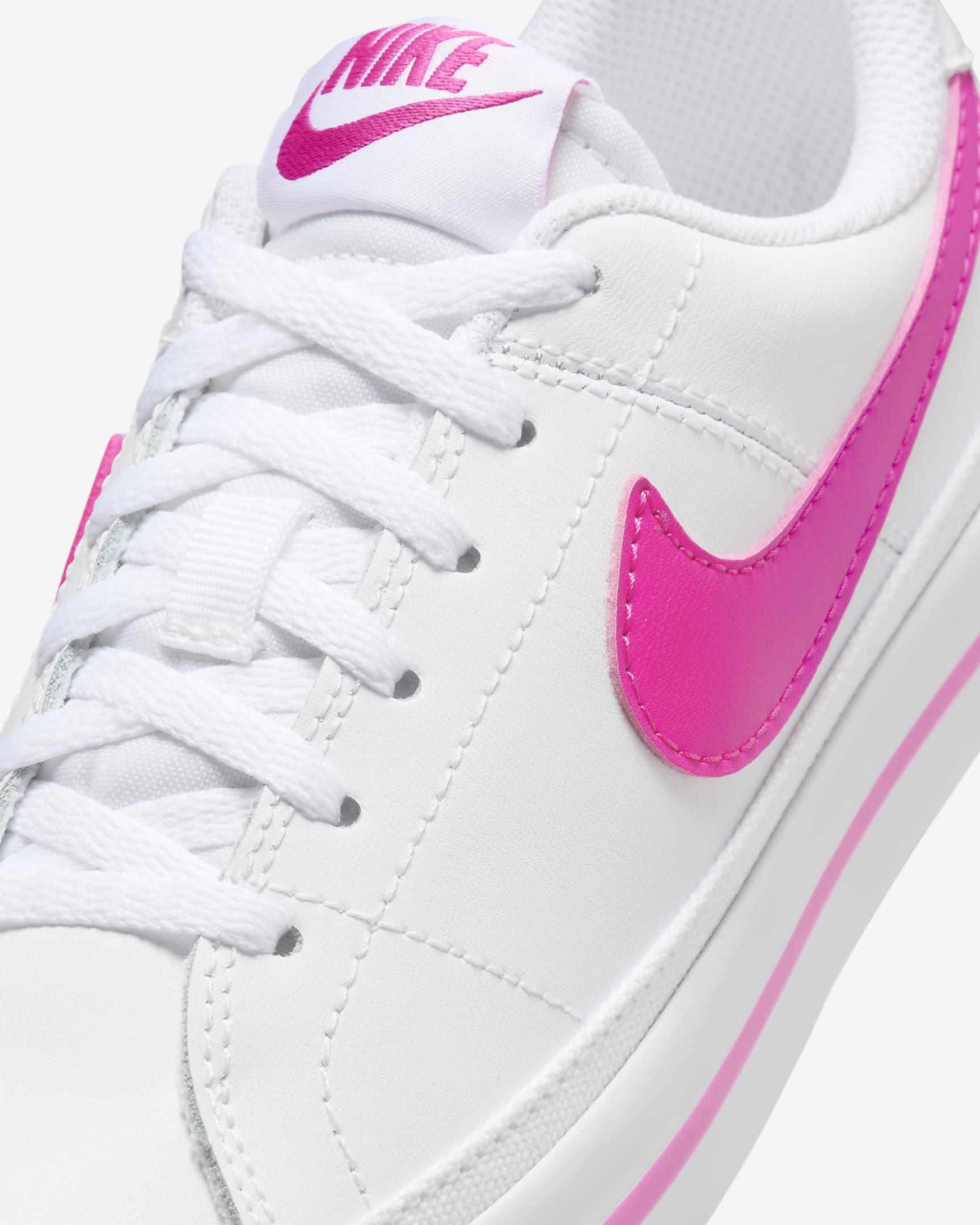 NikeCourt Legacy Older Kids' Shoes - White/Laser Fuchsia